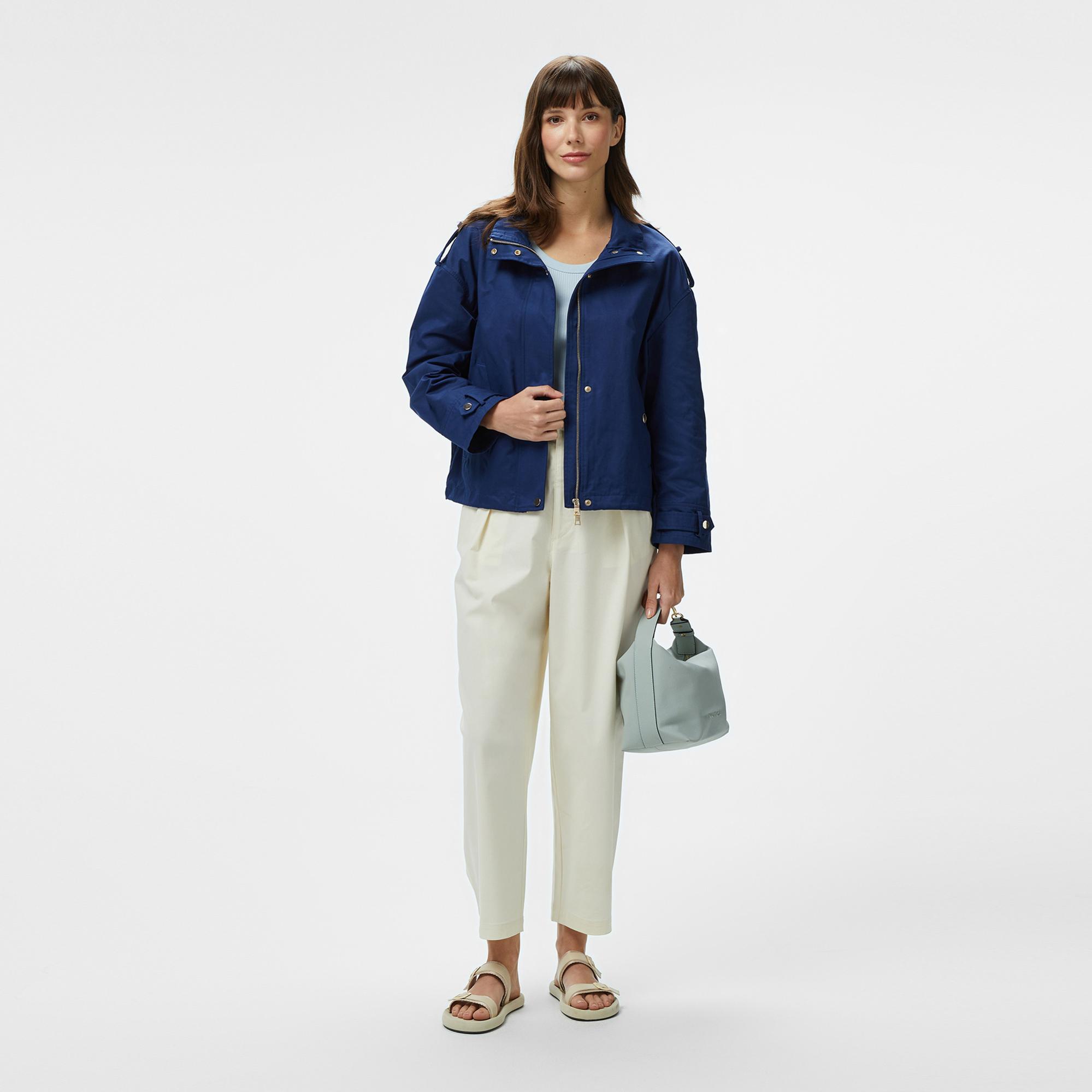 Nautica Kadın Lacivert Regular Fit Dik Yaka Mont