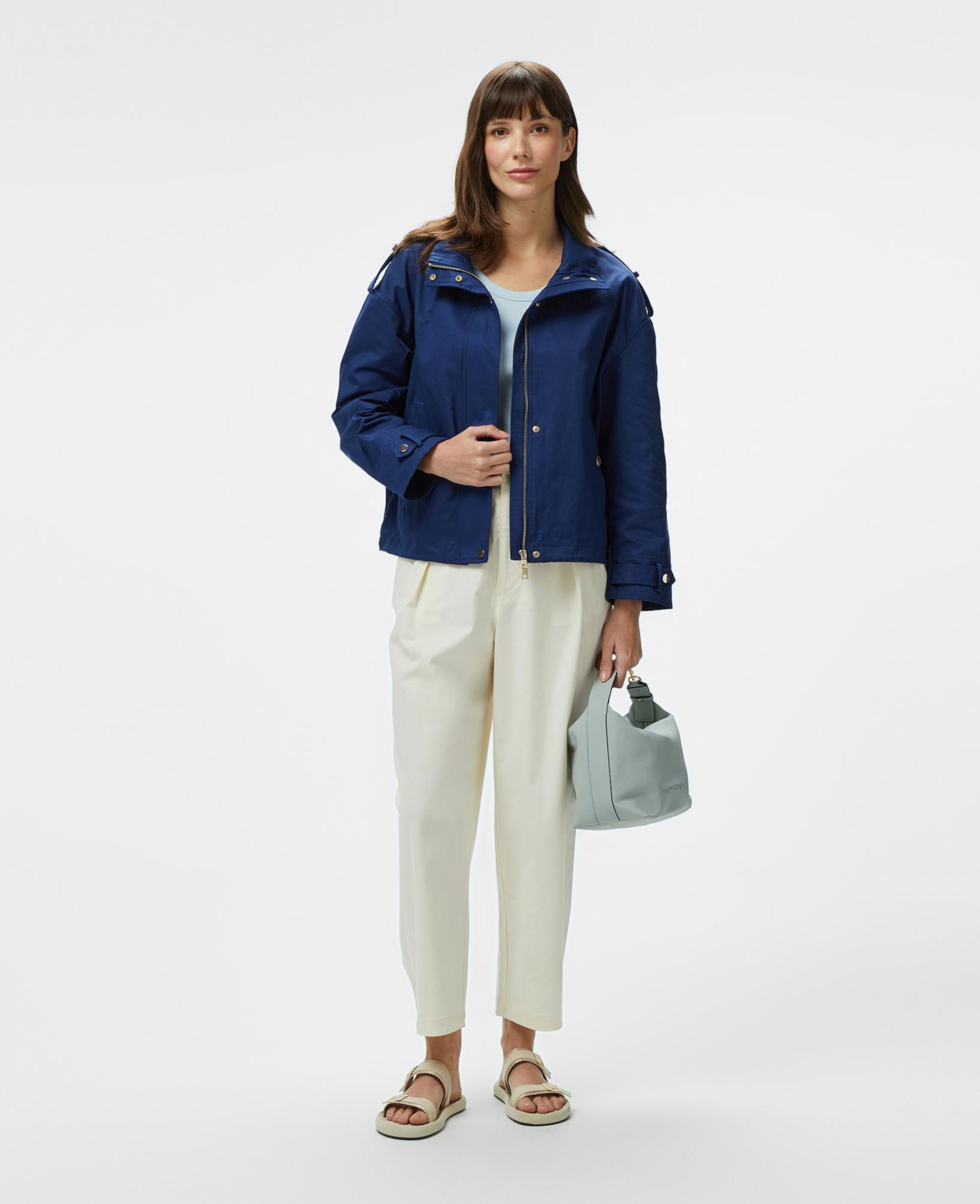 Nautica Kadın Lacivert Regular Fit Dik Yaka Mont