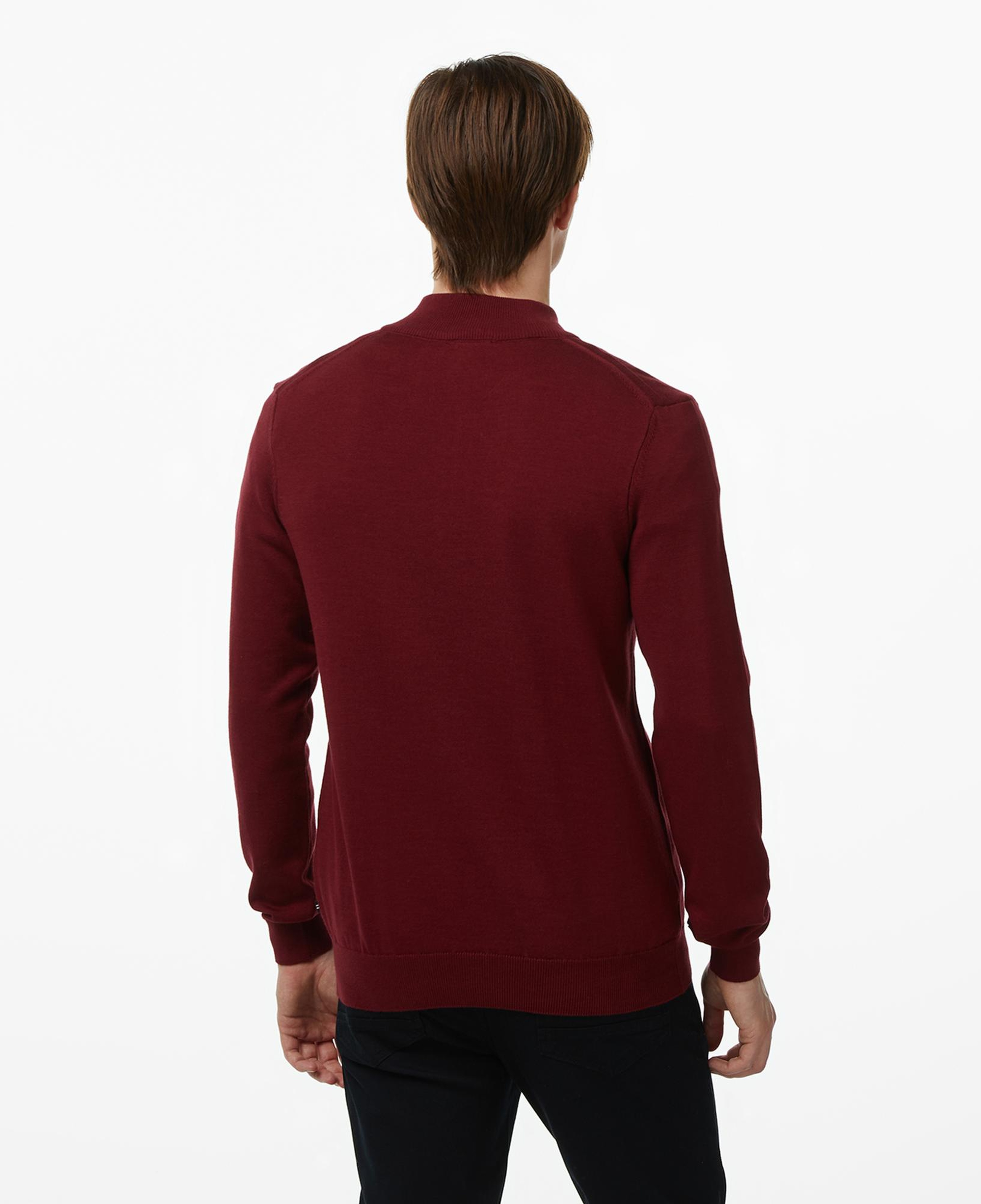 Nautica Erkek Bordo Classic Fit Kazak