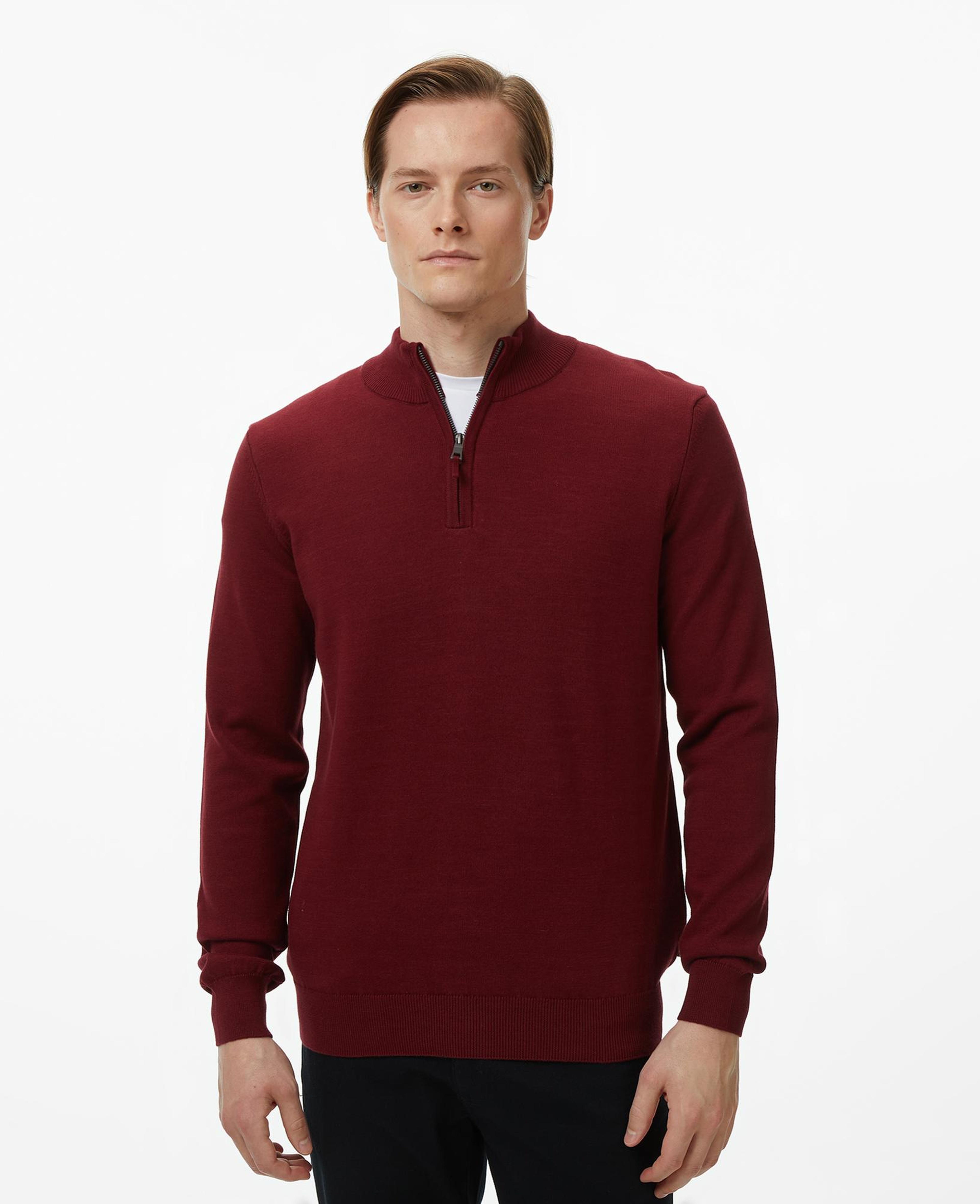 Nautica Erkek Bordo Classic Fit Kazak