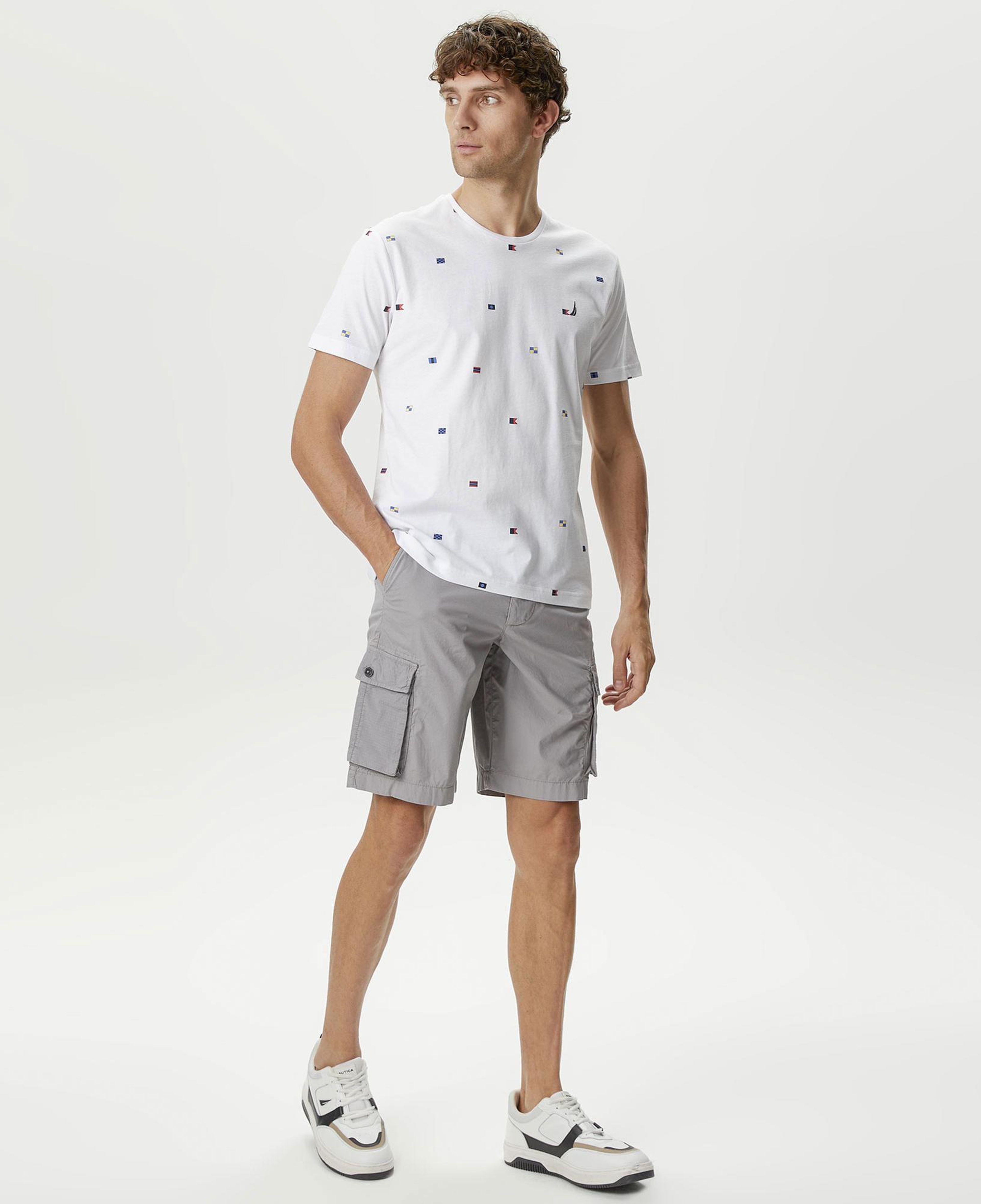 Nautica Erkek Beyaz Standart Fit T-Shirt