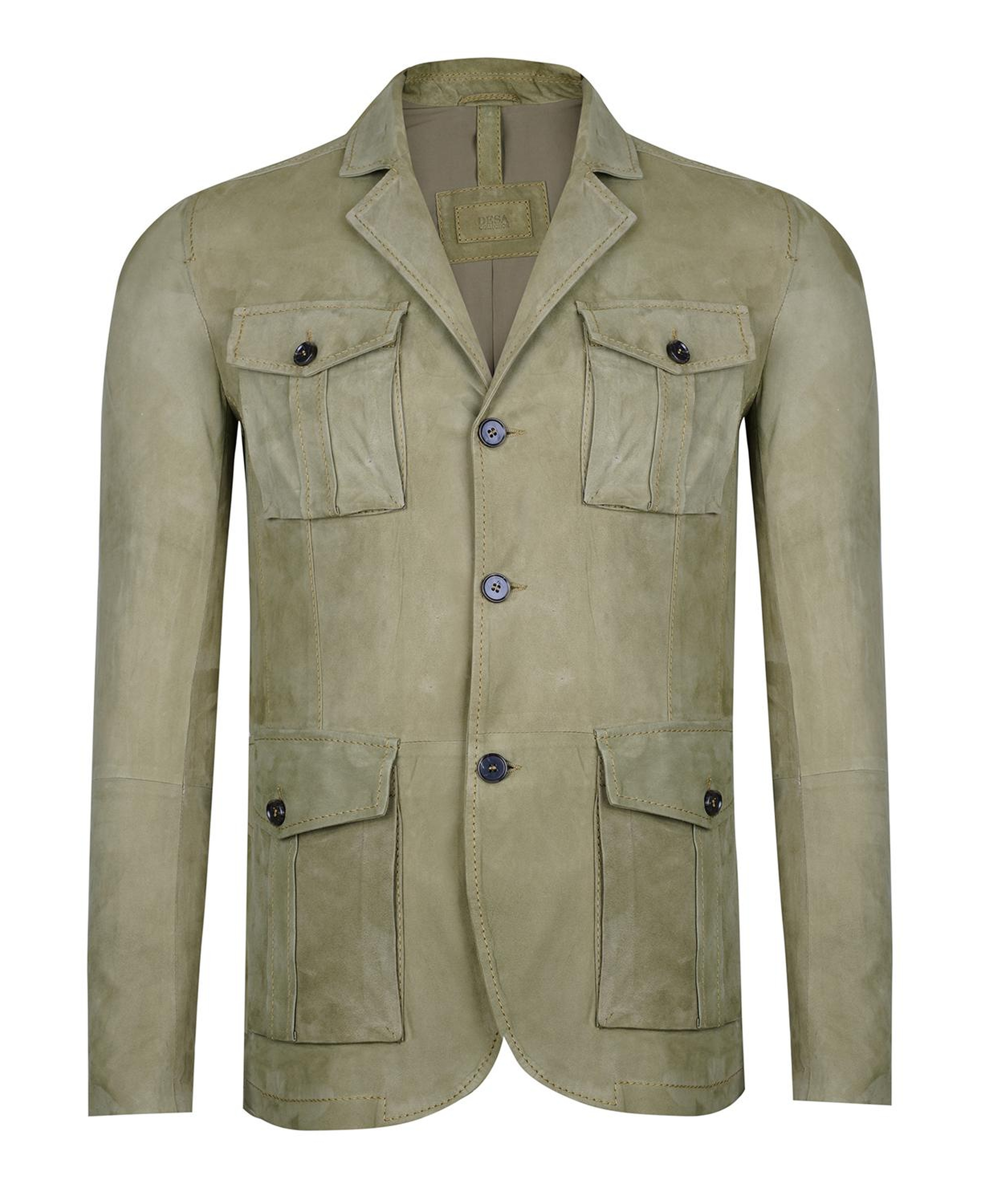 Antonin Yeşil Erkek Süet Safari Deri Ceket