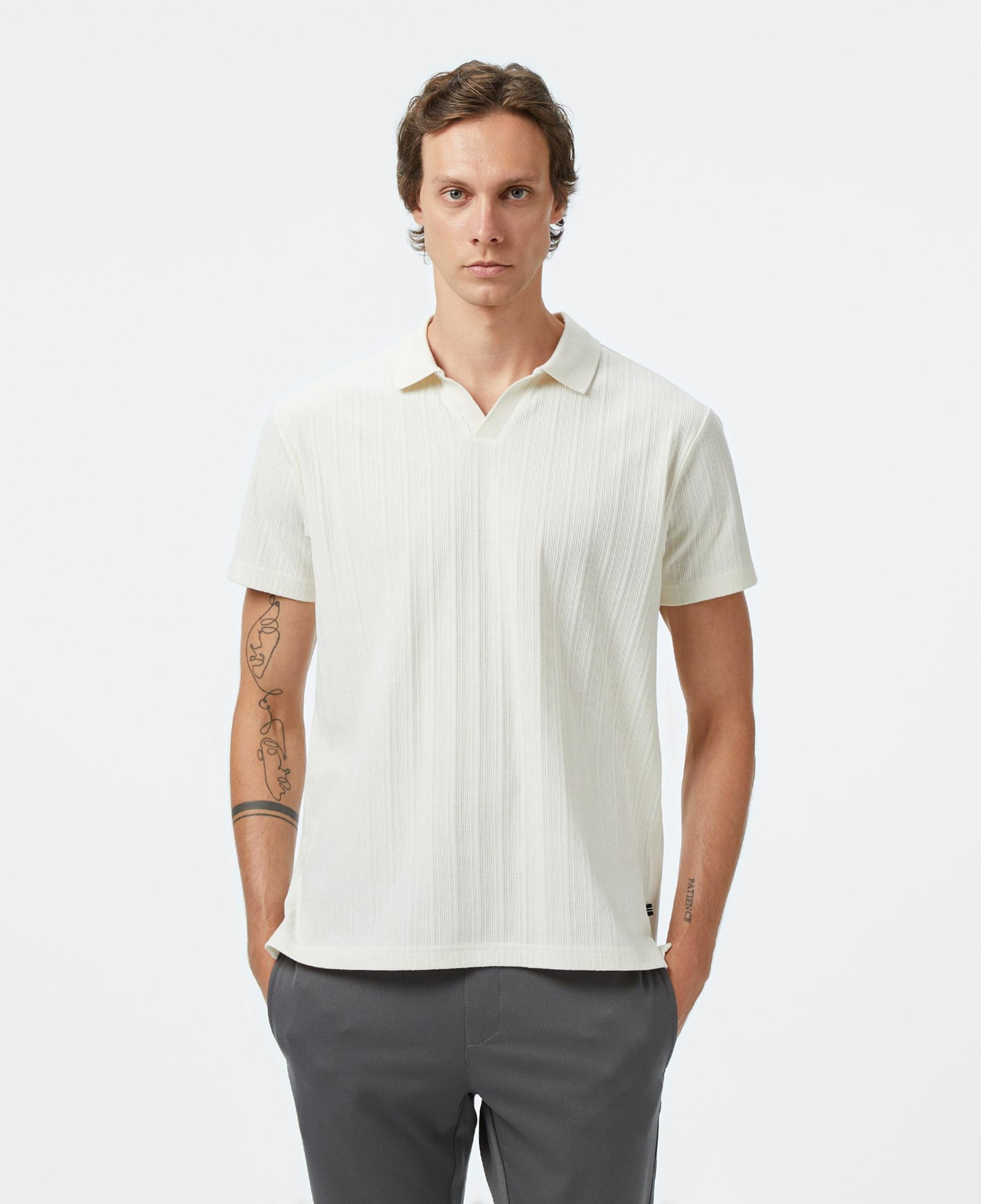 Nautica Erkek Krem Rengi Classic Fit Polo Yaka T-Shirt