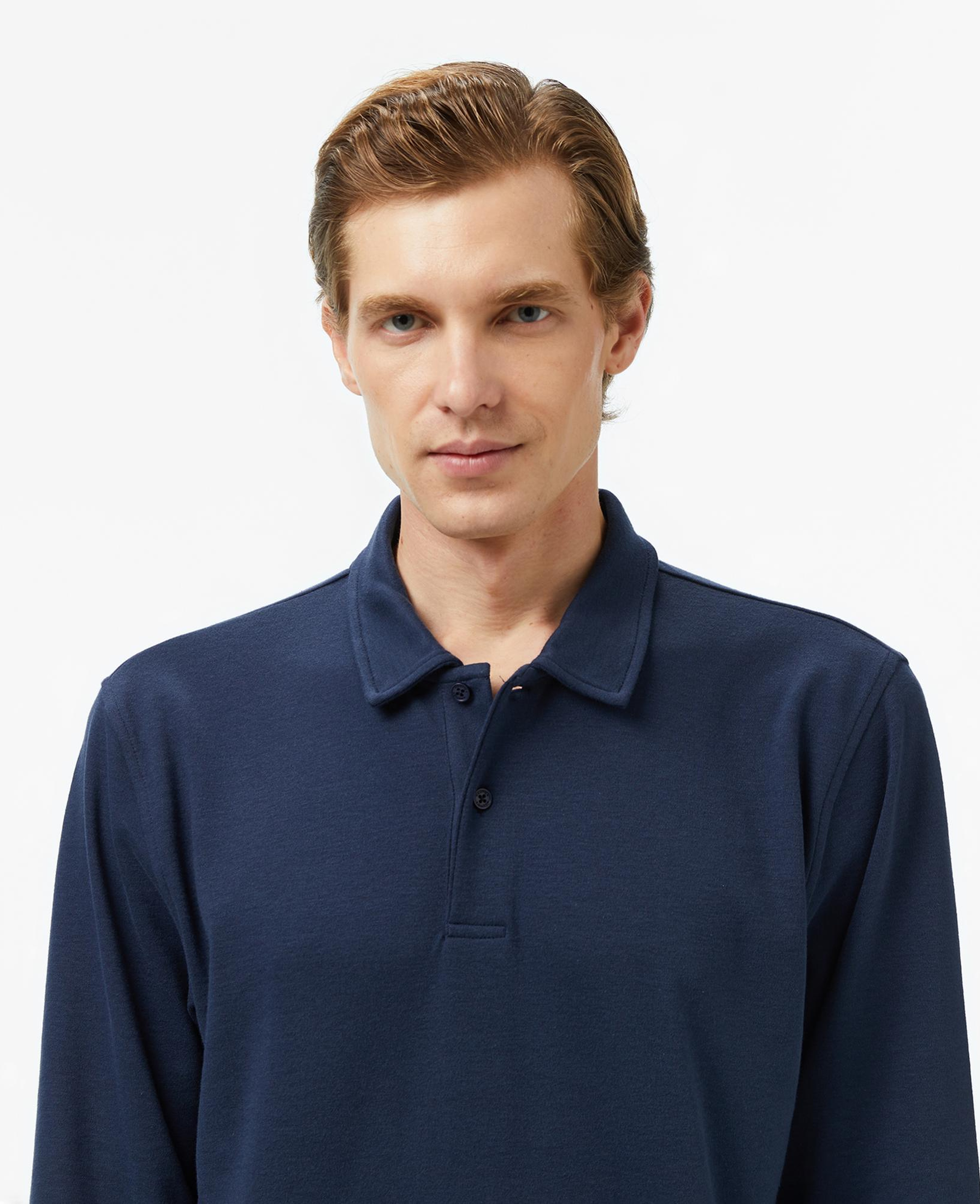 Nautica Erkek Lacivert Classic Fit Uzun Kollu Polo Yaka T-Shirt