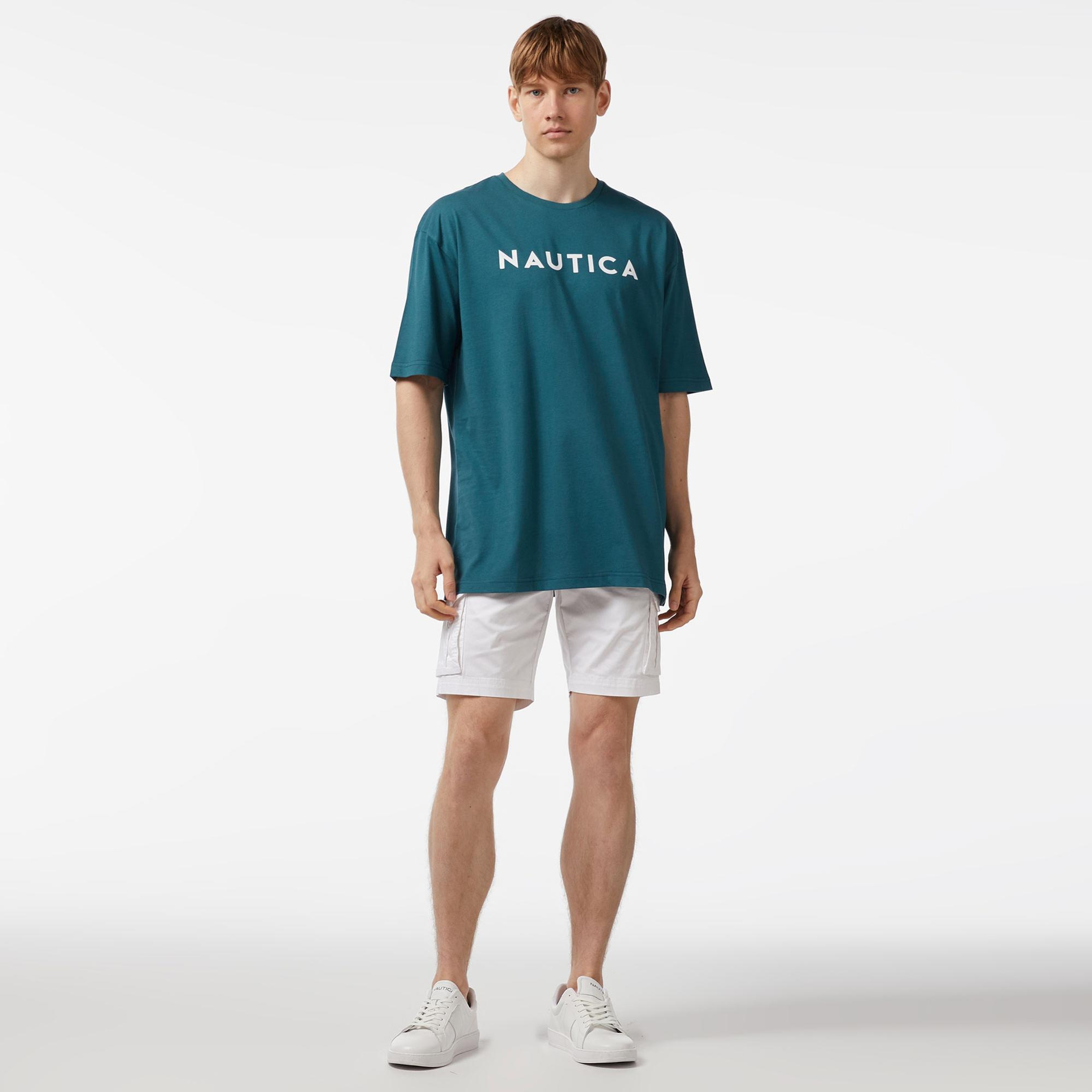 Nautica Erkek Yeşil Oversize T-Shirt