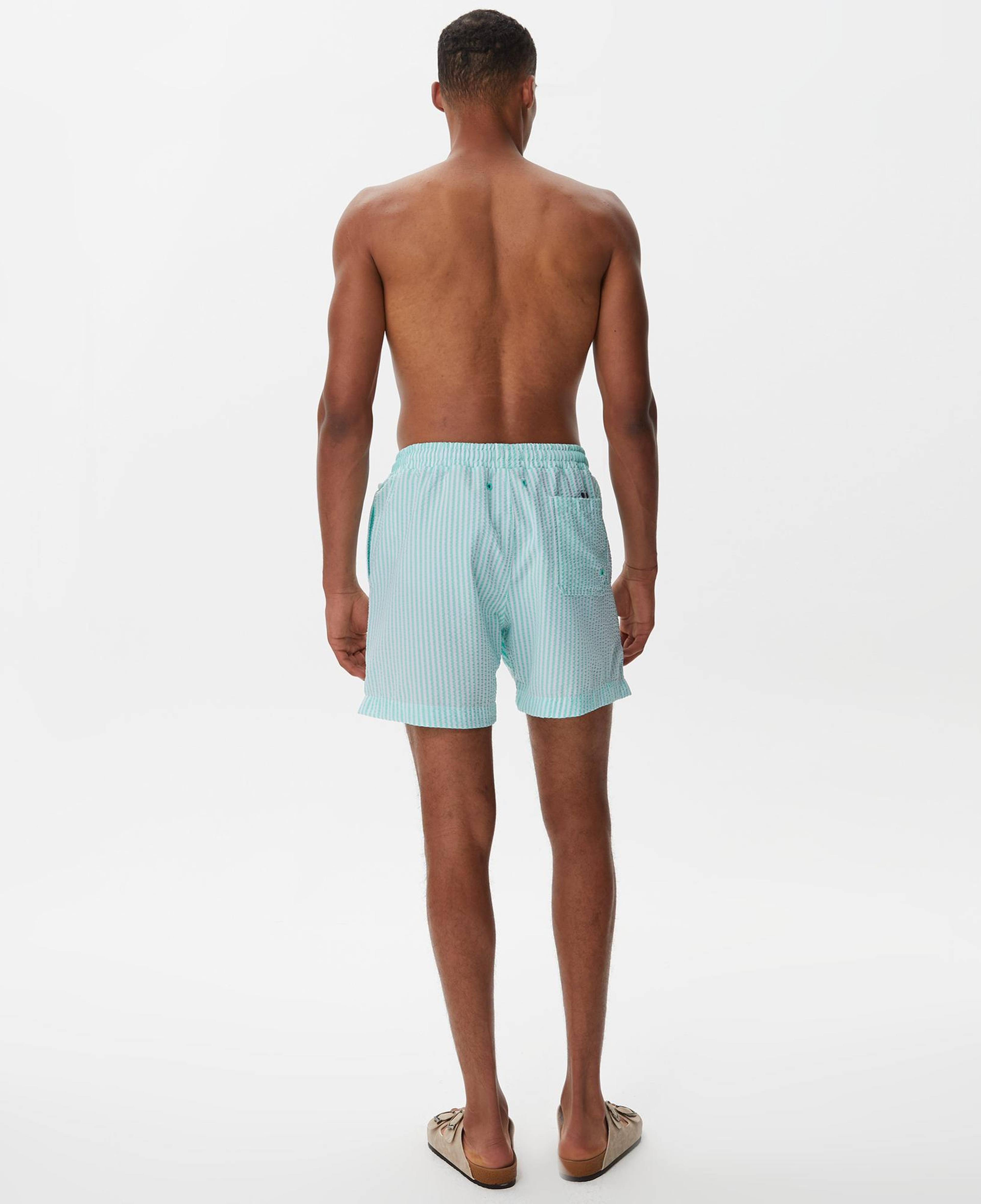 Nautica Erkek Yeşil Çizgili Deniz Şortu