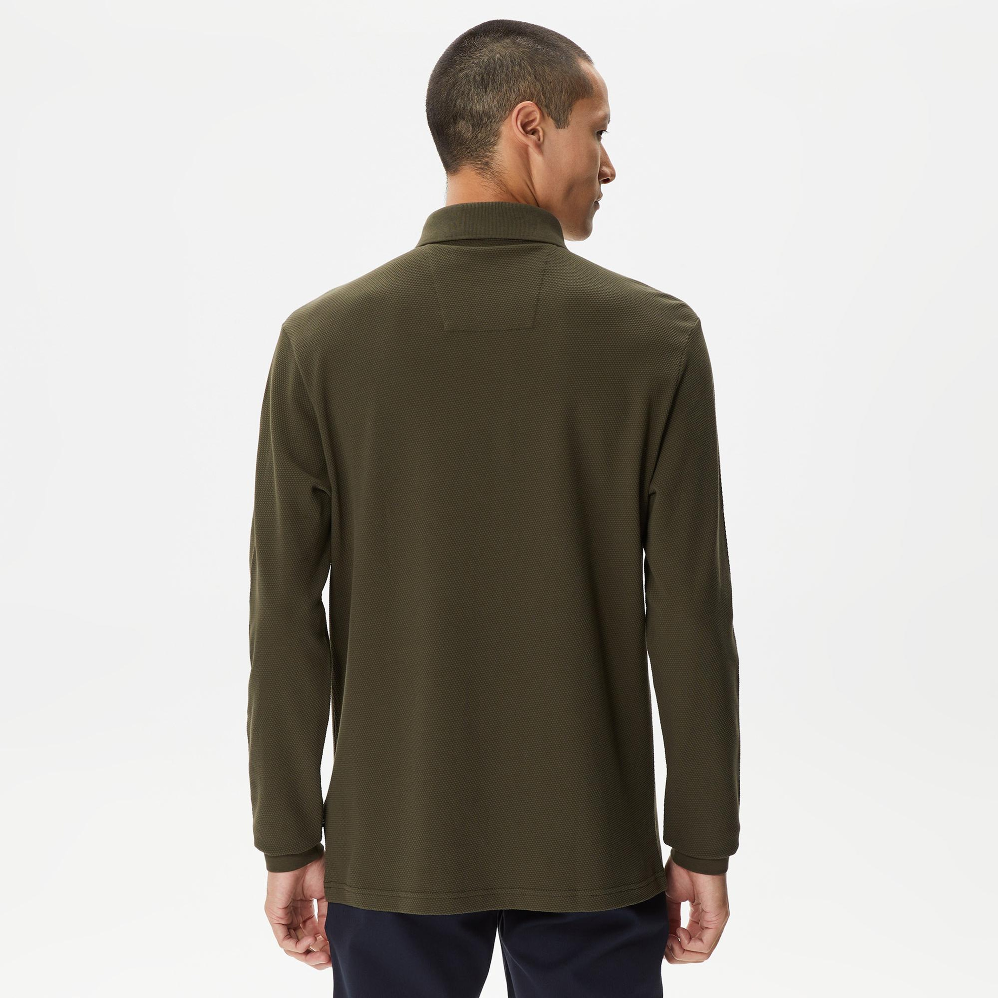 Nautica Erkek Yeşil Slim Fit Uzun Kollu Polo Yaka T-Shirt