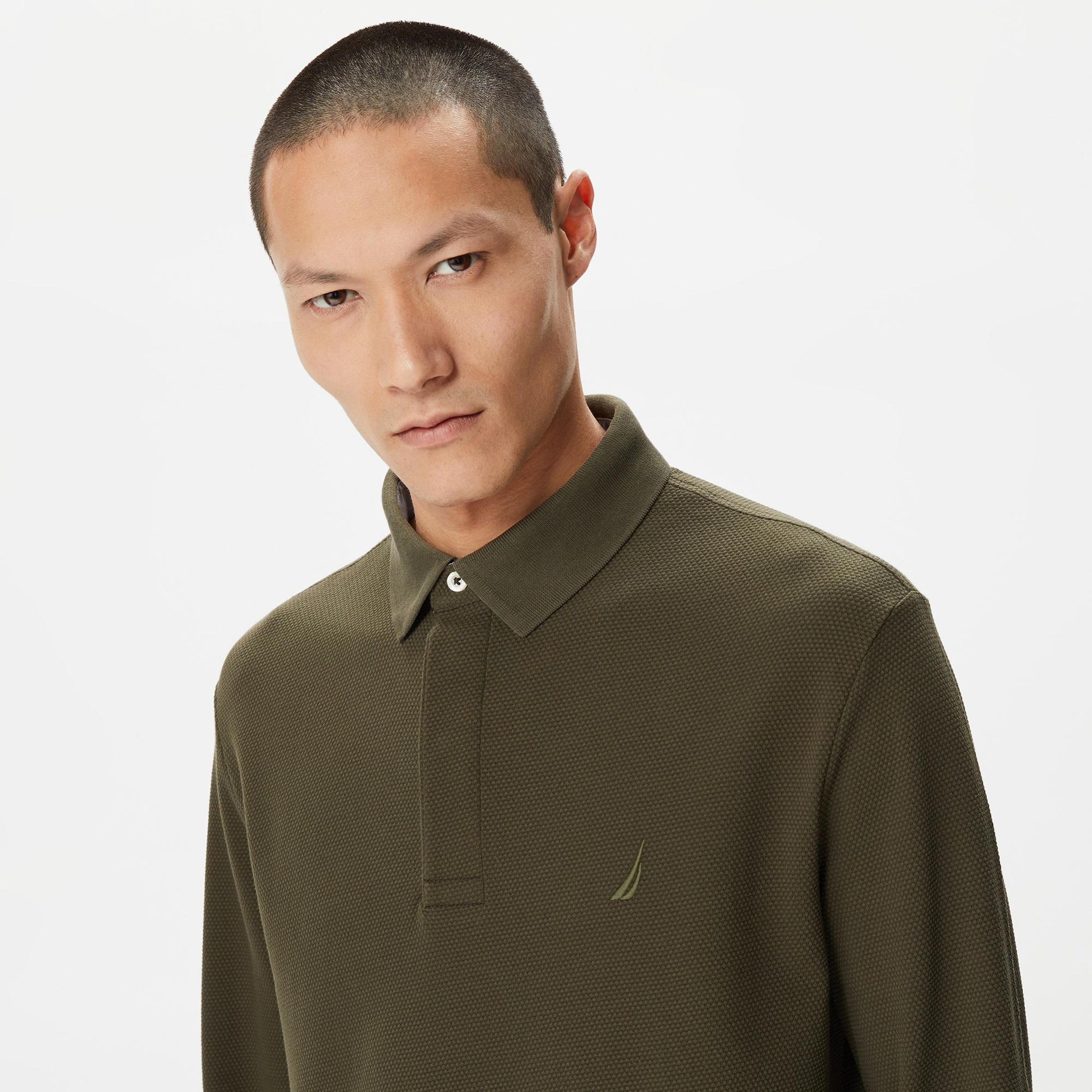 Nautica Erkek Yeşil Slim Fit Uzun Kollu Polo Yaka T-Shirt