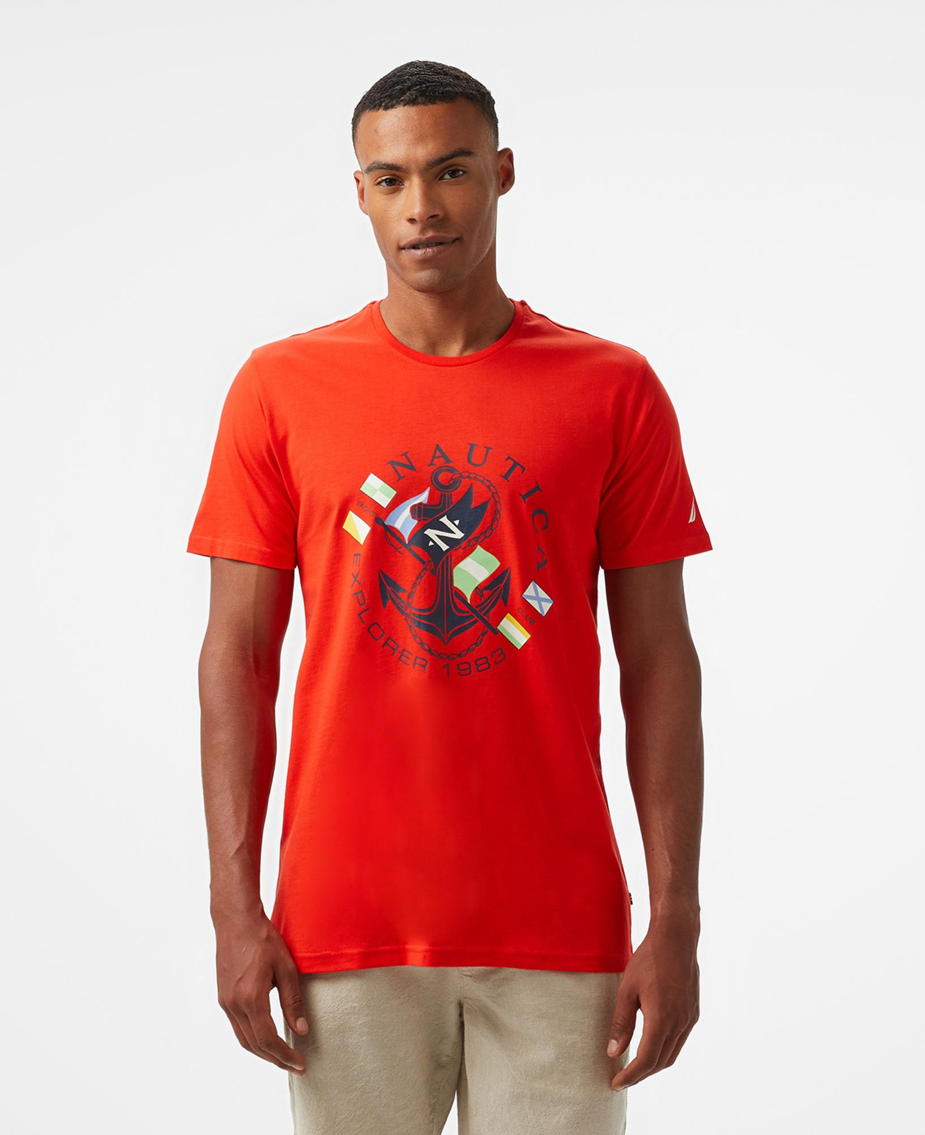 Nautica Erkek Kırmızı Standart Fit T-Shirt