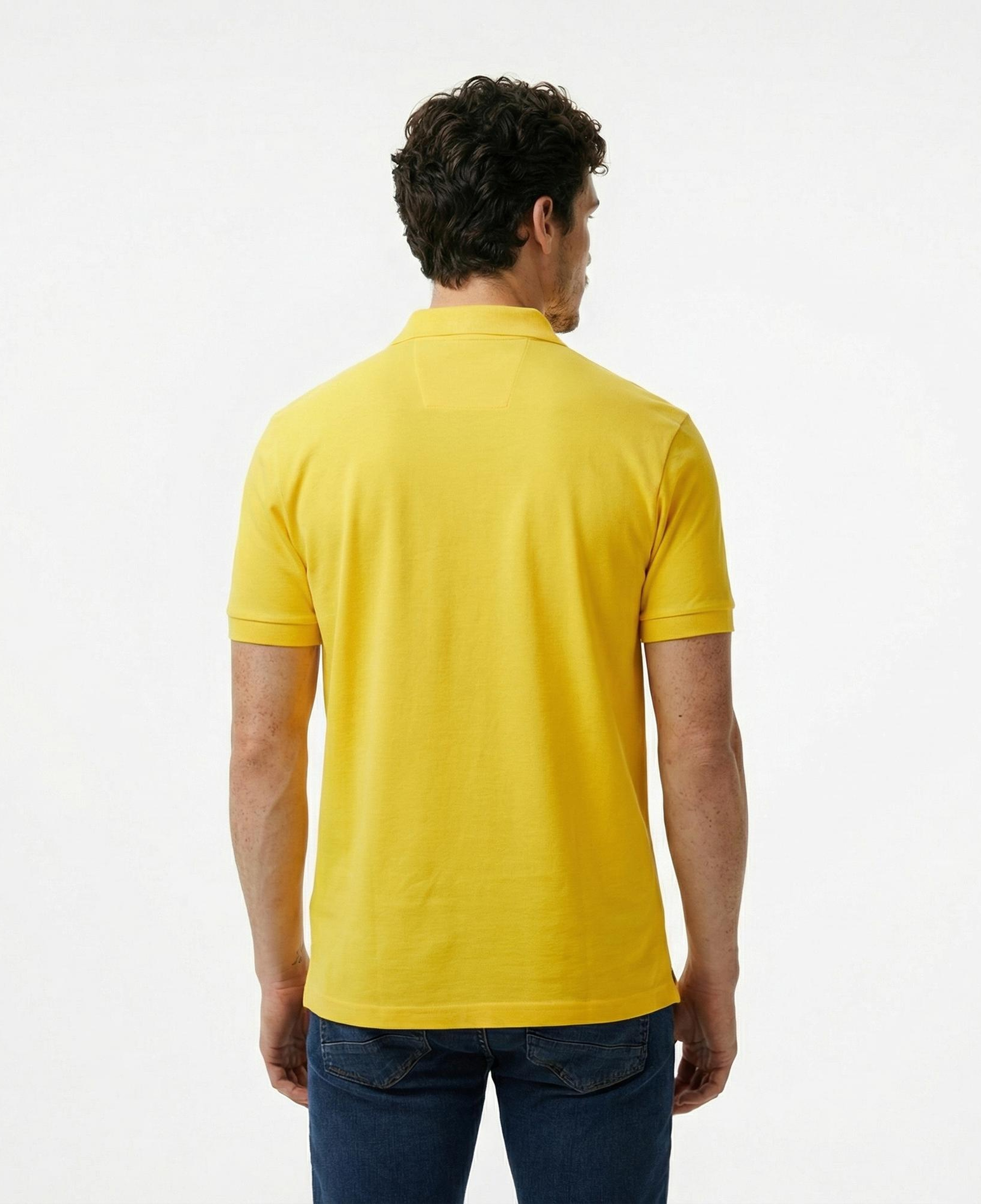 Nautica Erkek Sarı Classic Fit Kısa Kollu Polo Yaka T-Shirt