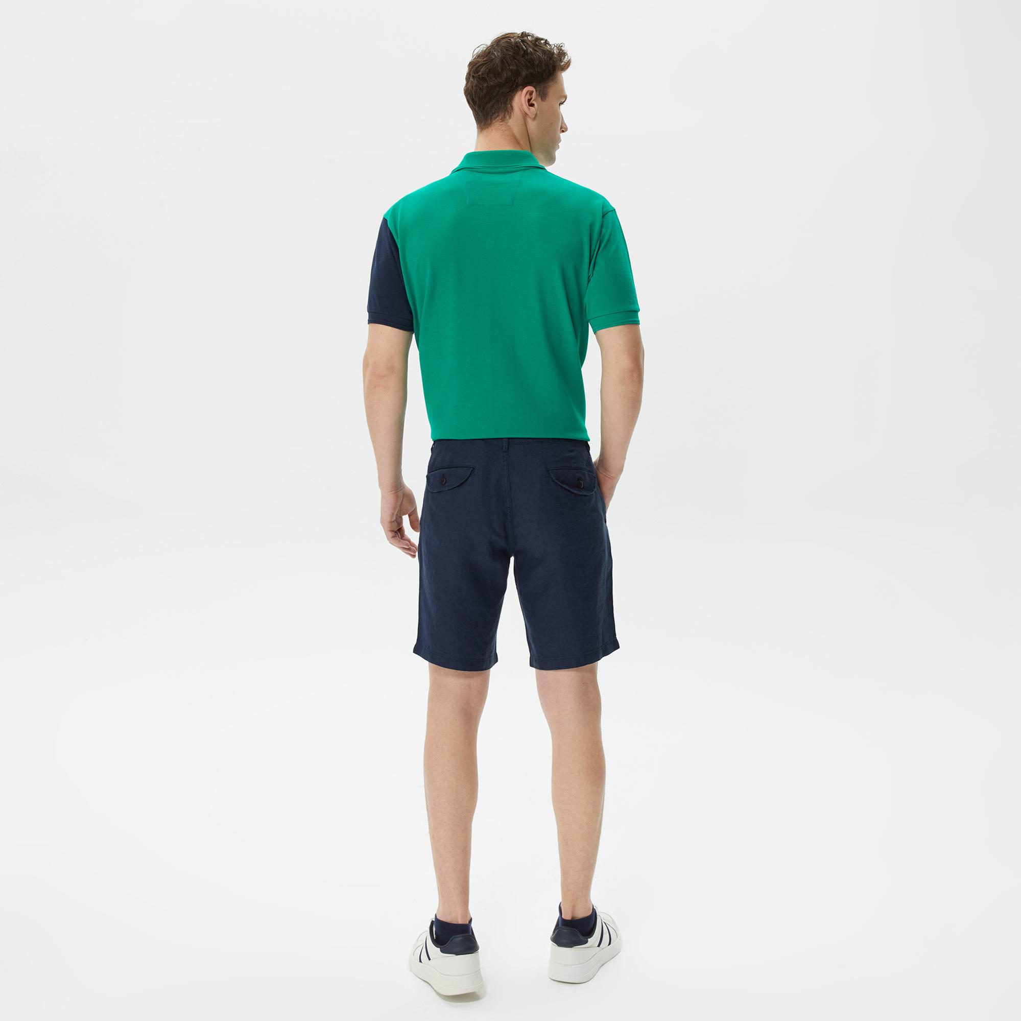 Nautica Erkek Lacivert Keten Bermuda