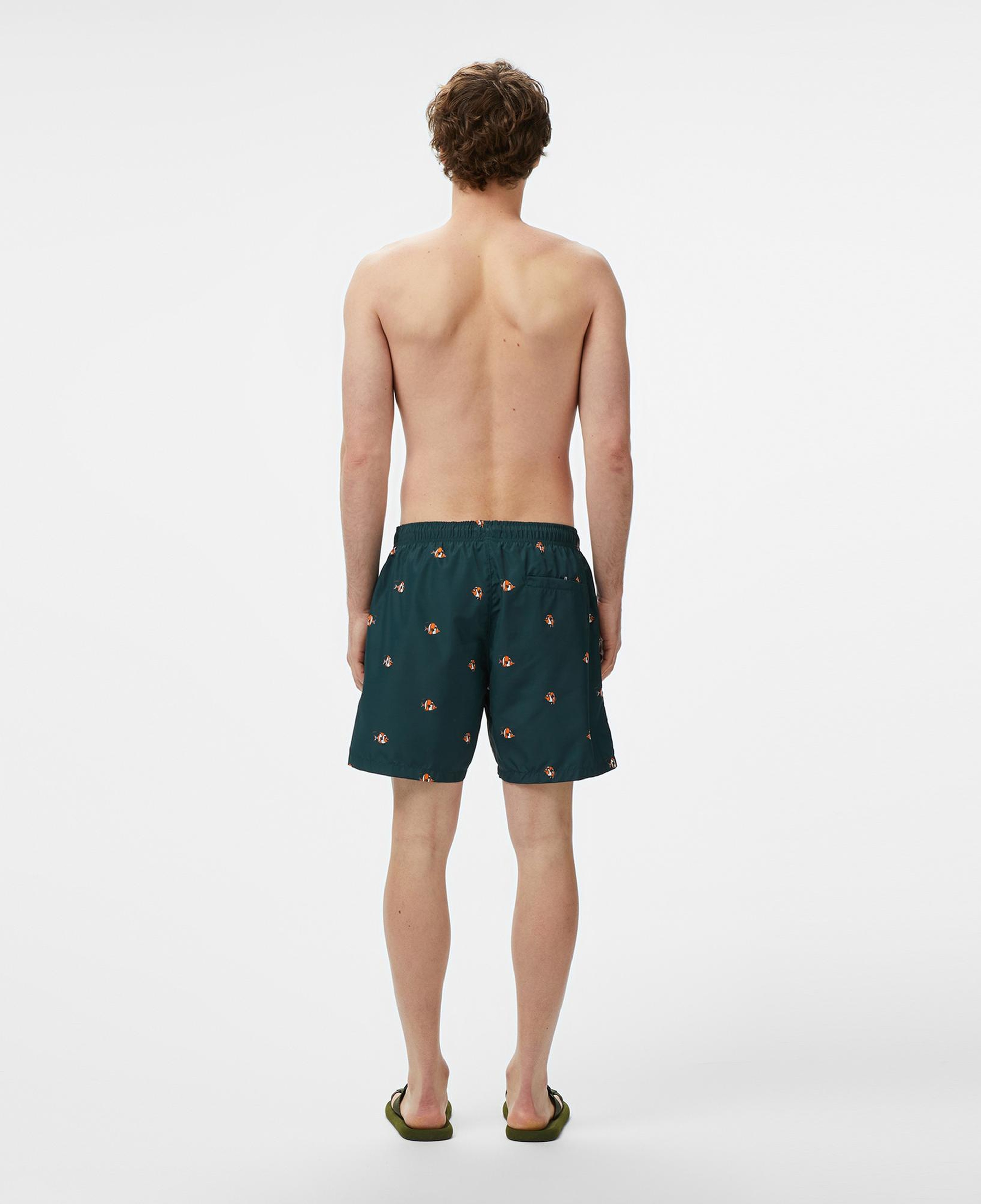 Nautica Erkek Yeşil Regular Fit Desenli Deniz Şortu