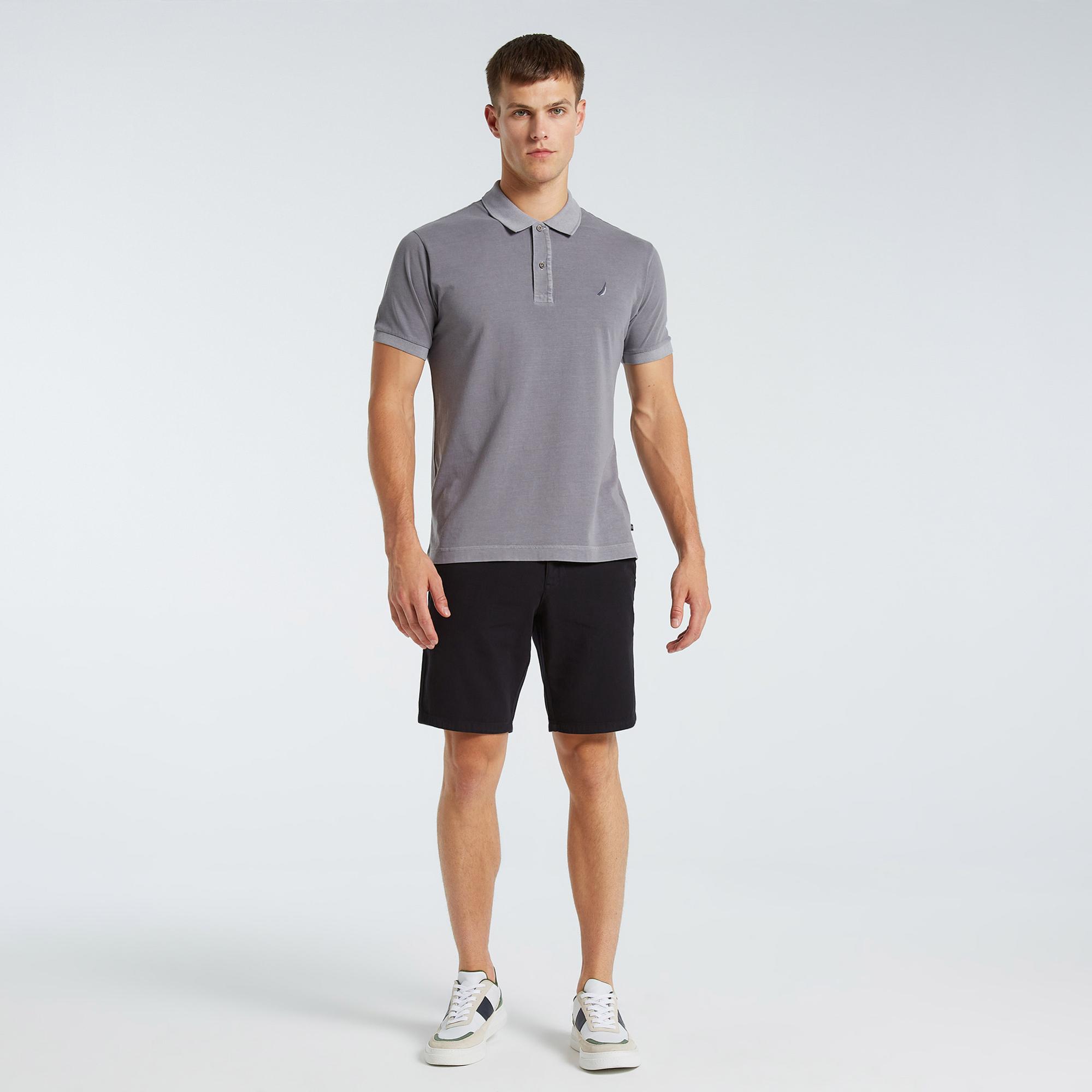 Nautica Erkek Gri Classic Fit Kısa Kollu Polo Yaka T-Shirt