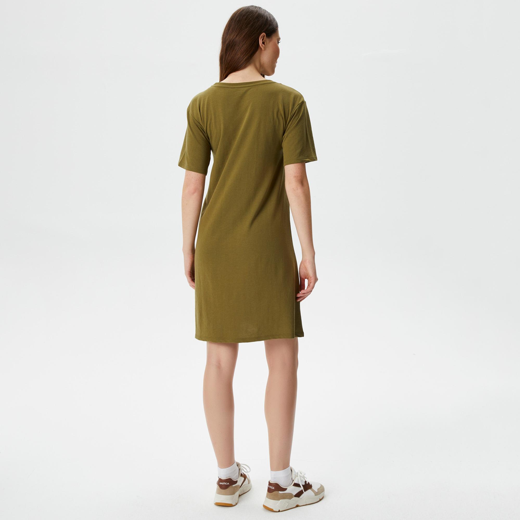 Nautica Kadın Yeşil Relaxed Fit Kısa Kollu Elbise