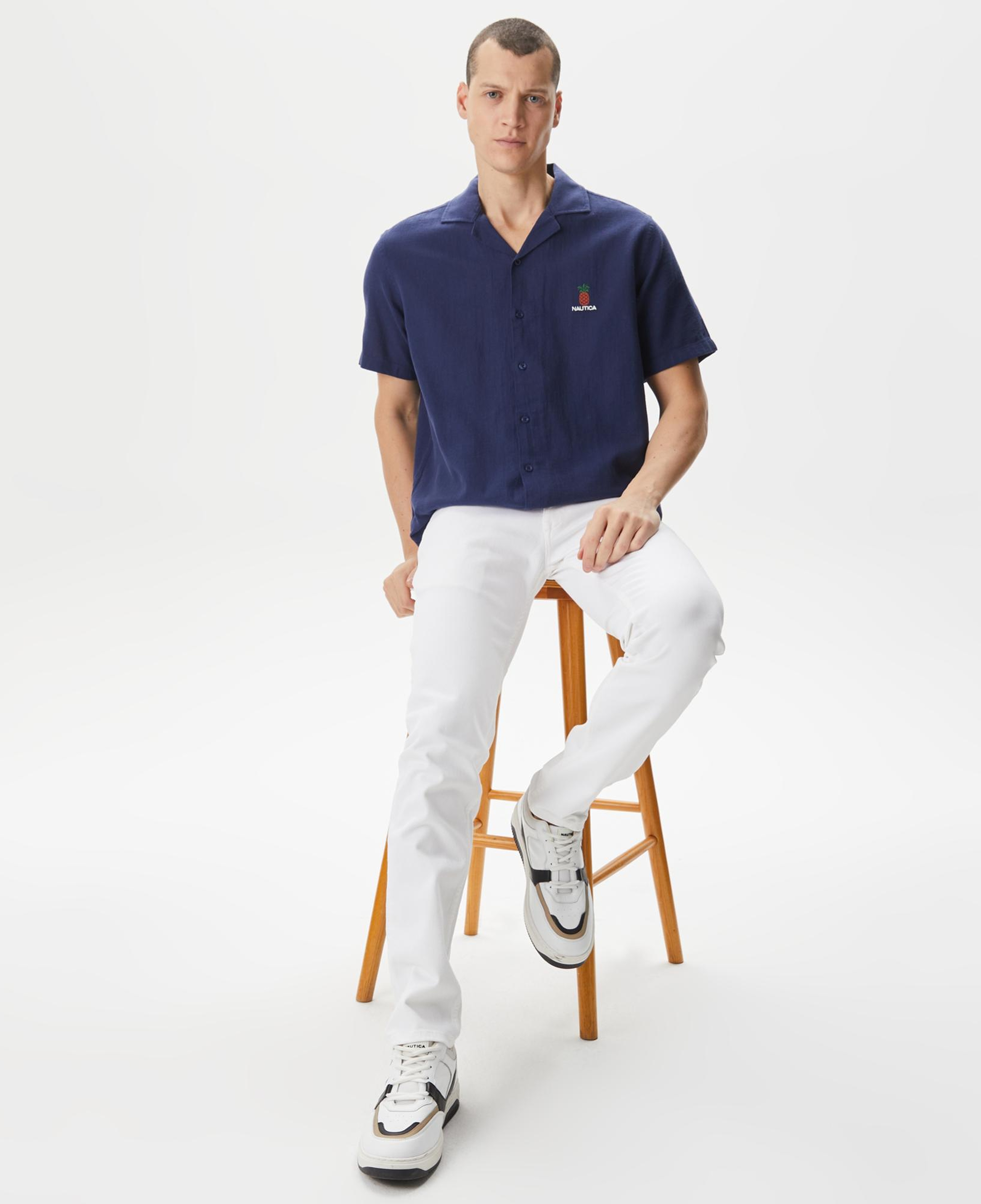 Nautica Erkek Lacivert Classic Fit Kısa Kollu Gömlek