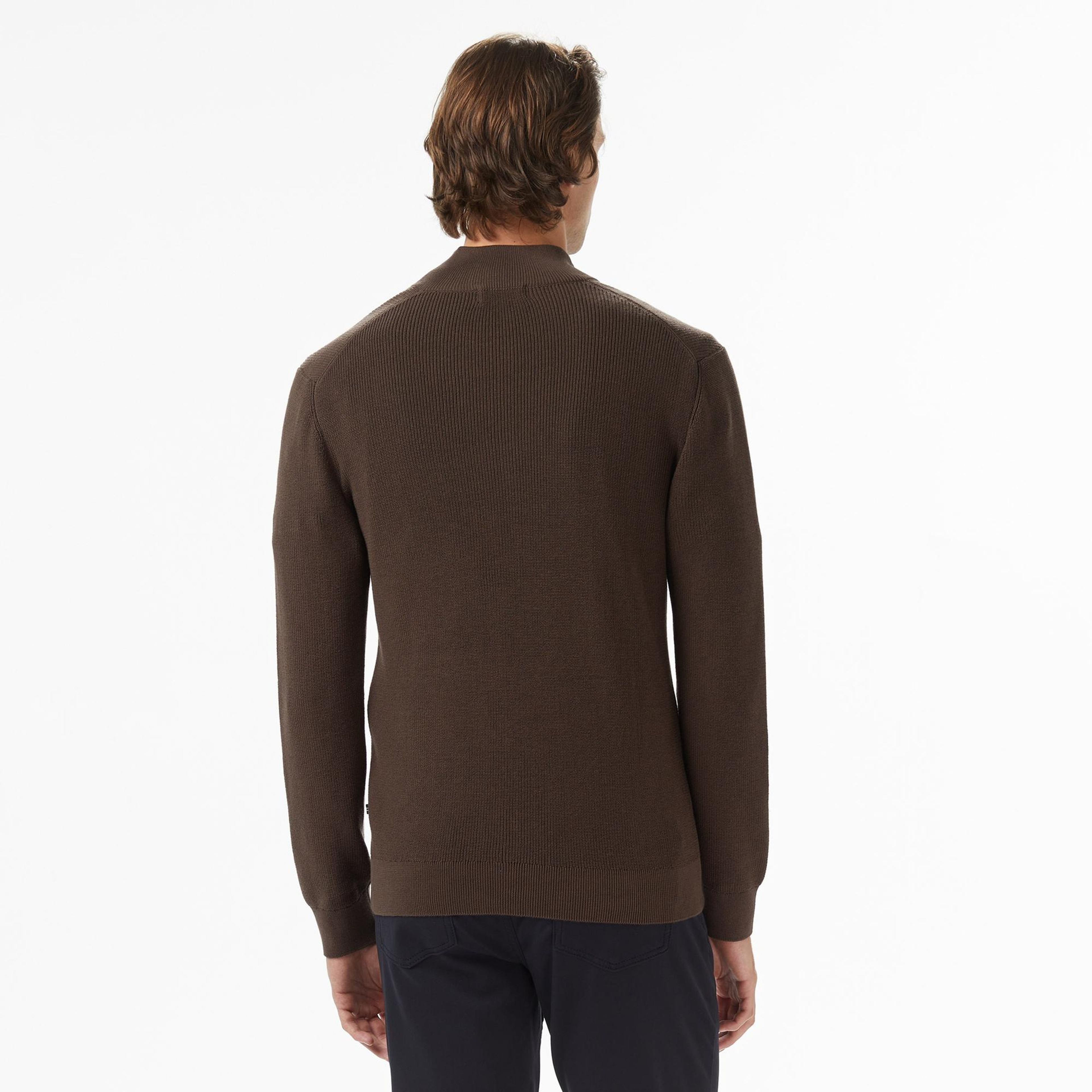 Nautica Erkek Kahverengi Classic Fit Kazak