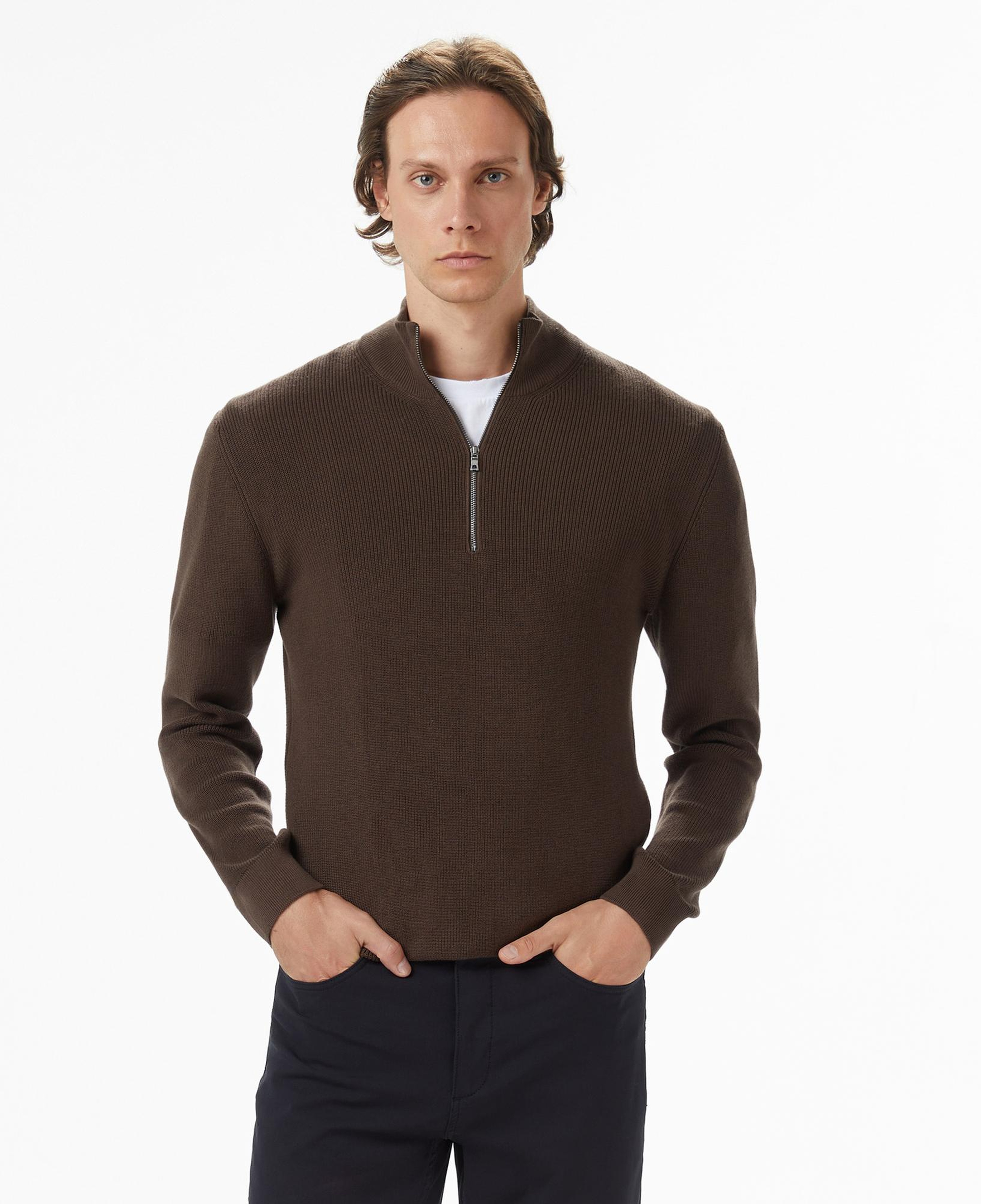 Nautica Erkek Kahverengi Classic Fit Kazak