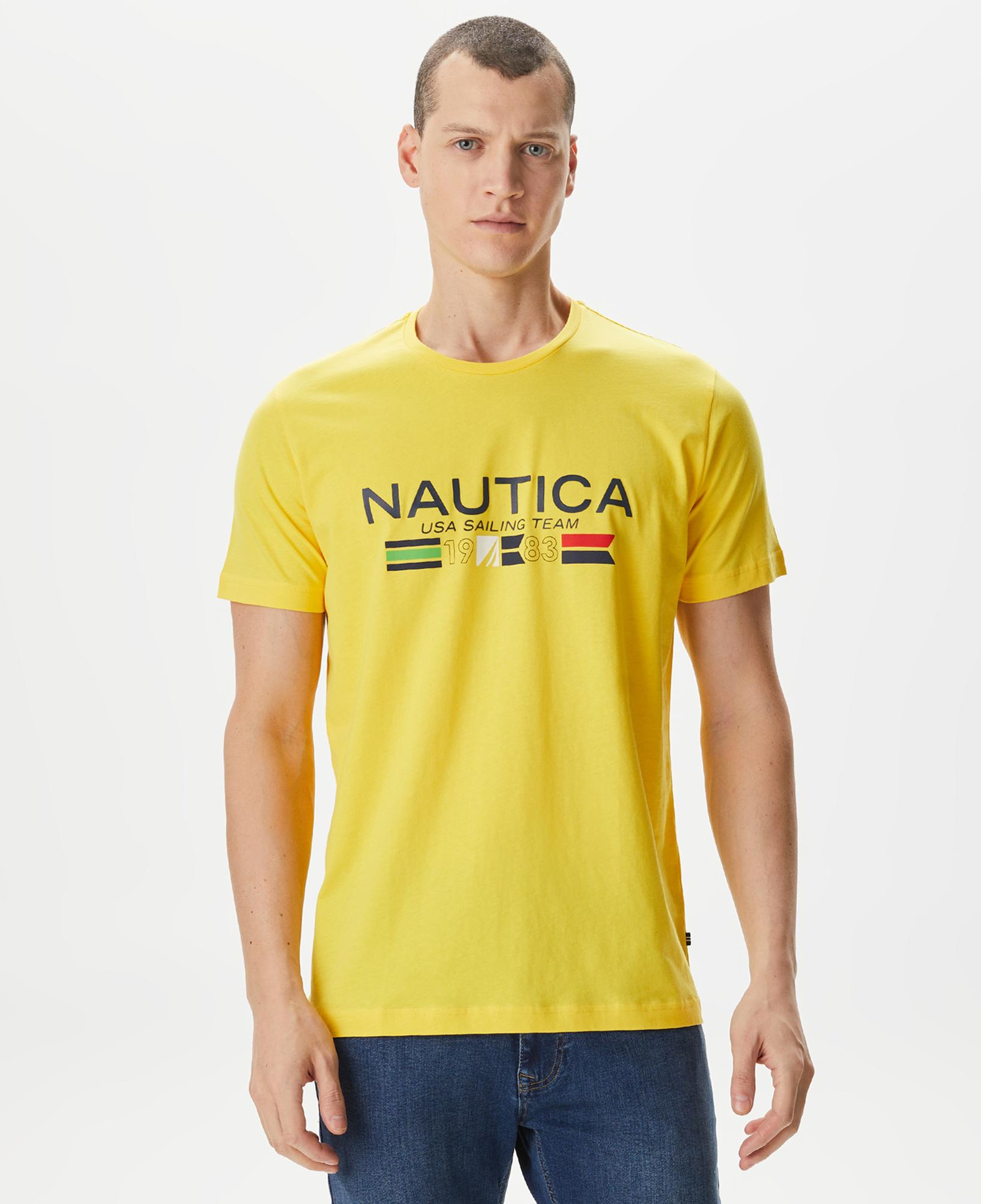 Nautica Erkek Sarı Standart Fit T-Shirt