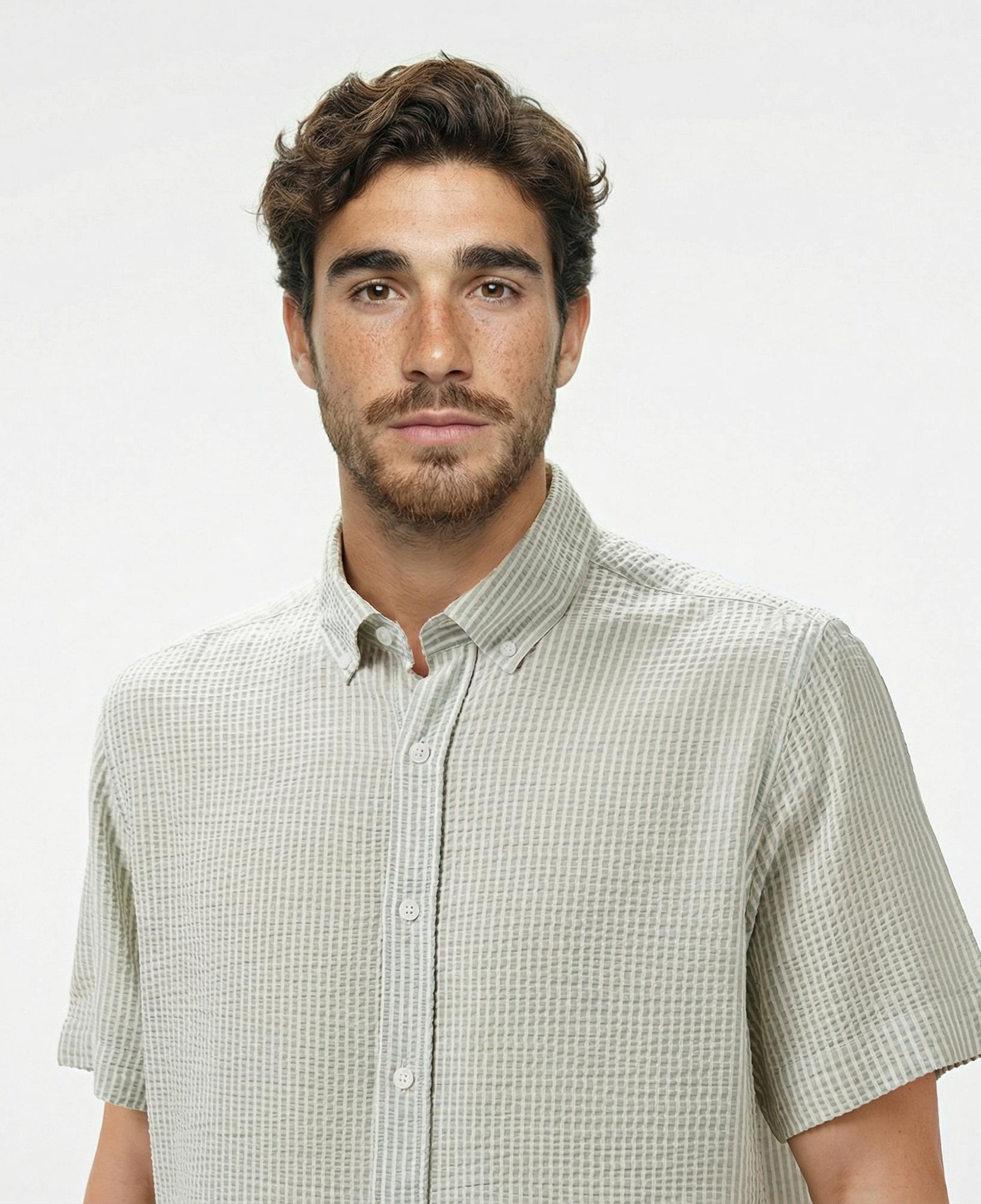 Nautica Erkek Yeşil Classic Fit Çizgili Gömlek