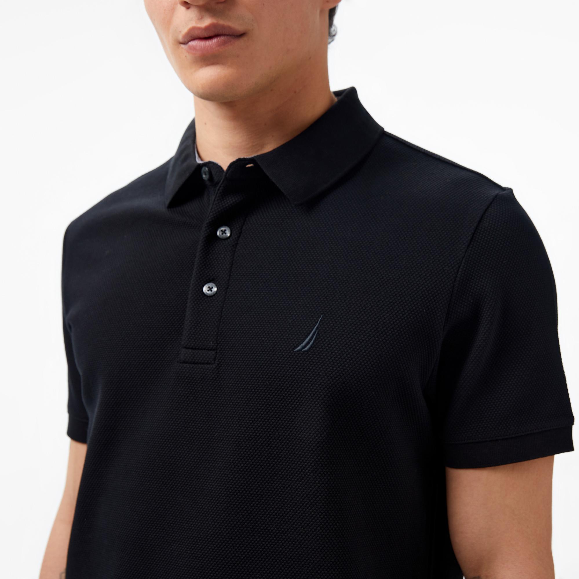 Nautica Erkek Siyah Slim Fit Kısa Kollu Polo Yaka T-Shirt