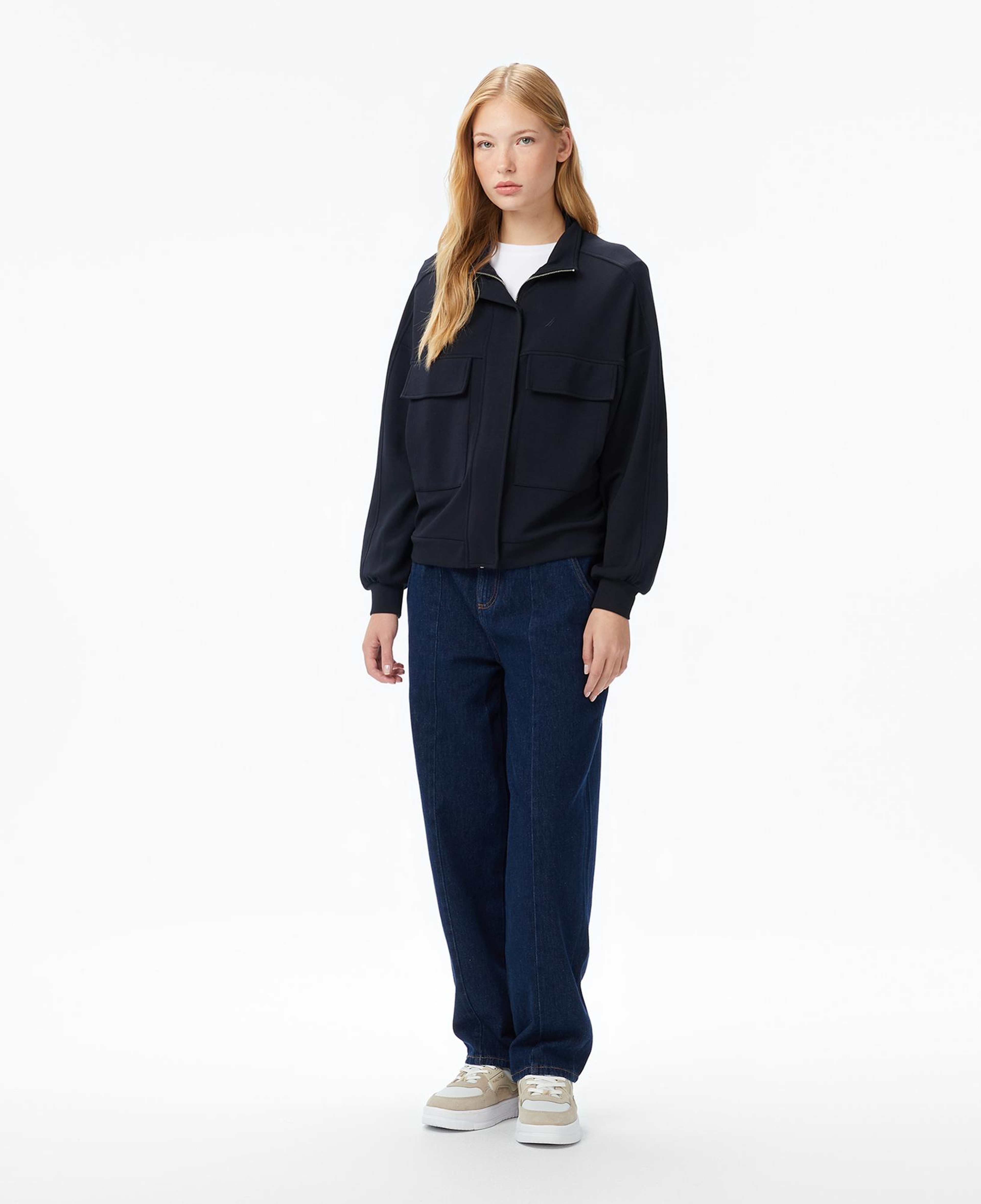 Nautica Kadın Siyah Oversize Sweatshirt