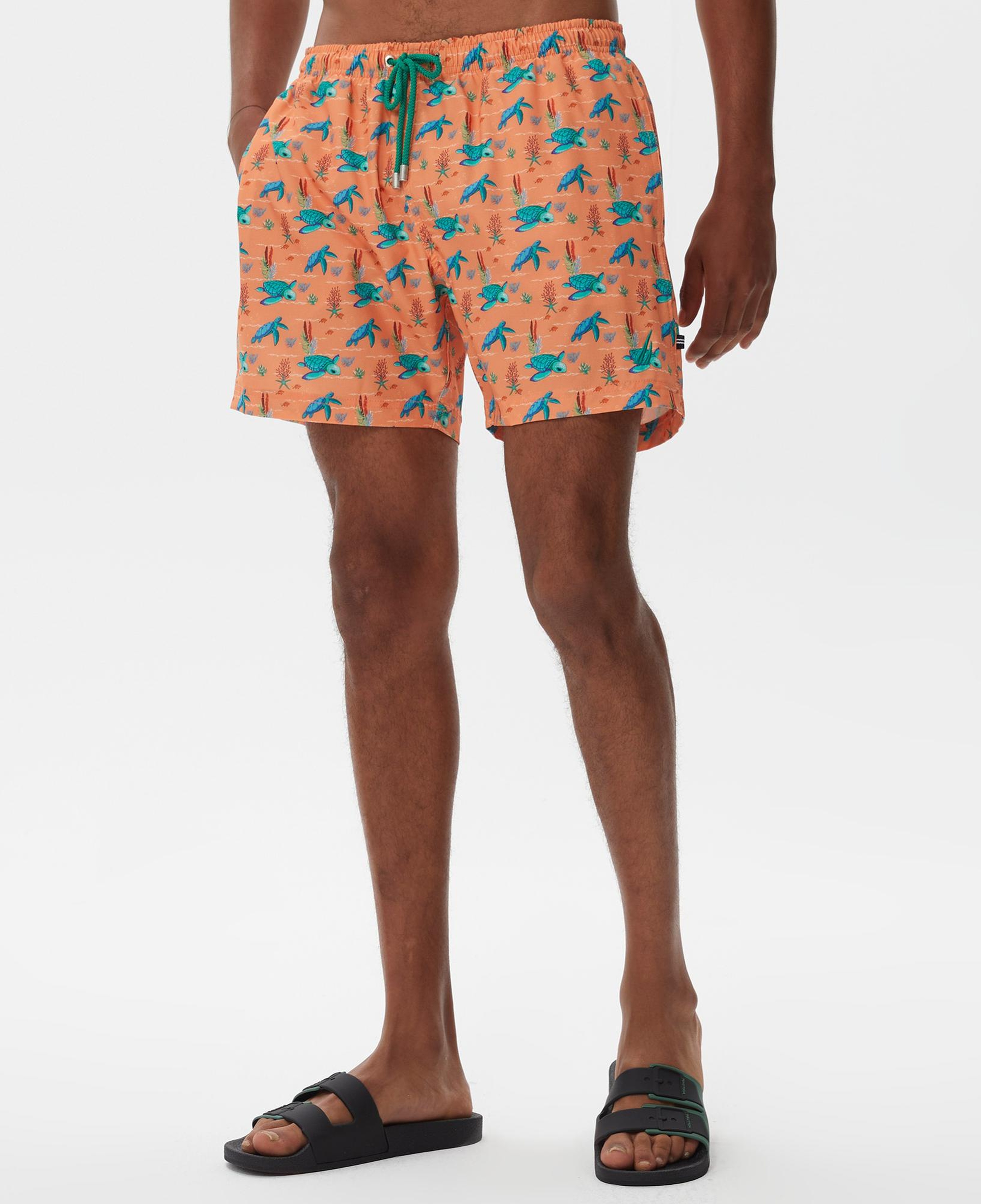 Nautica Erkek Turuncu Baskılı Deniz Şortu
