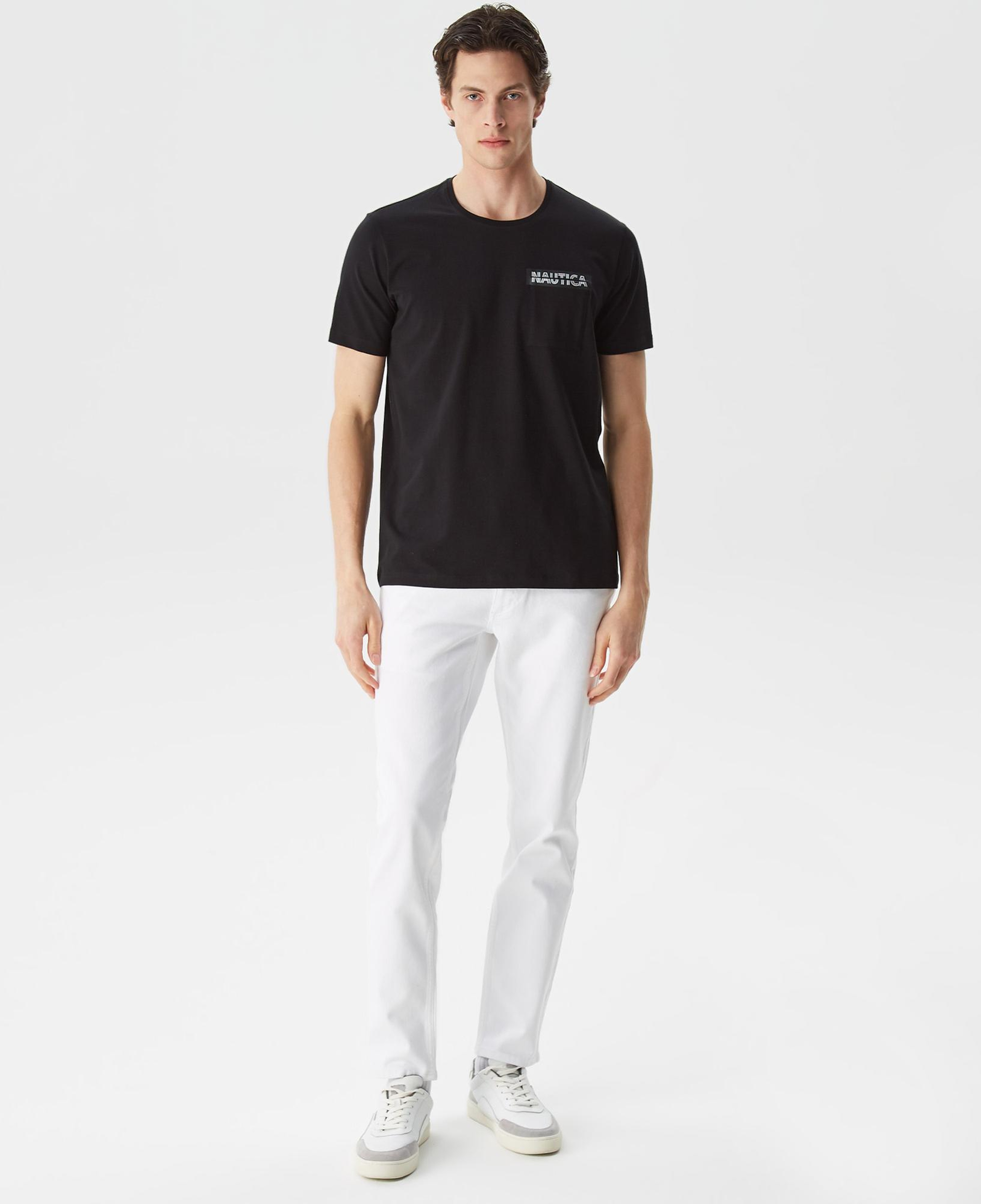 Nautica Erkek Siyah Baskılı Standart Fit T-Shirt