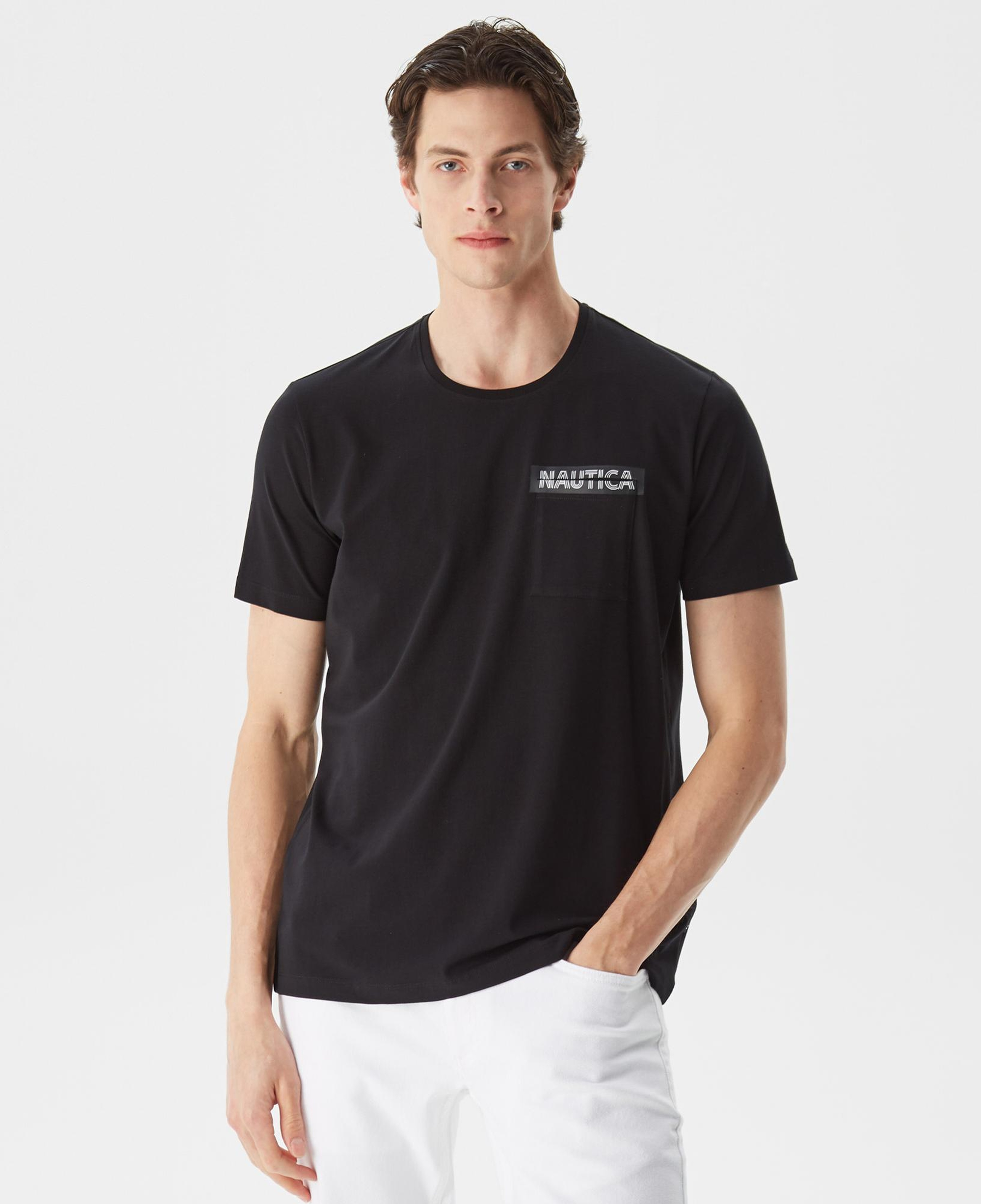 Nautica Erkek Siyah Baskılı Standart Fit T-Shirt