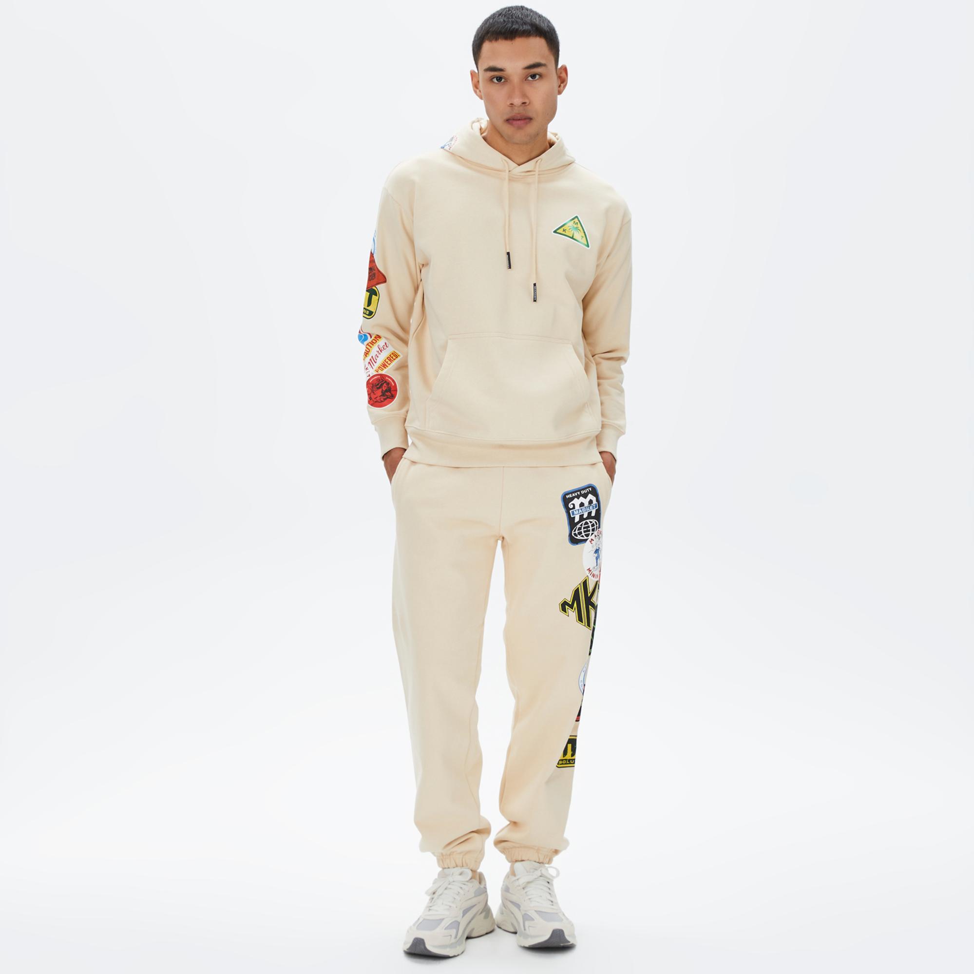 Market Hard Pullover Erkek Krem Hoodie
