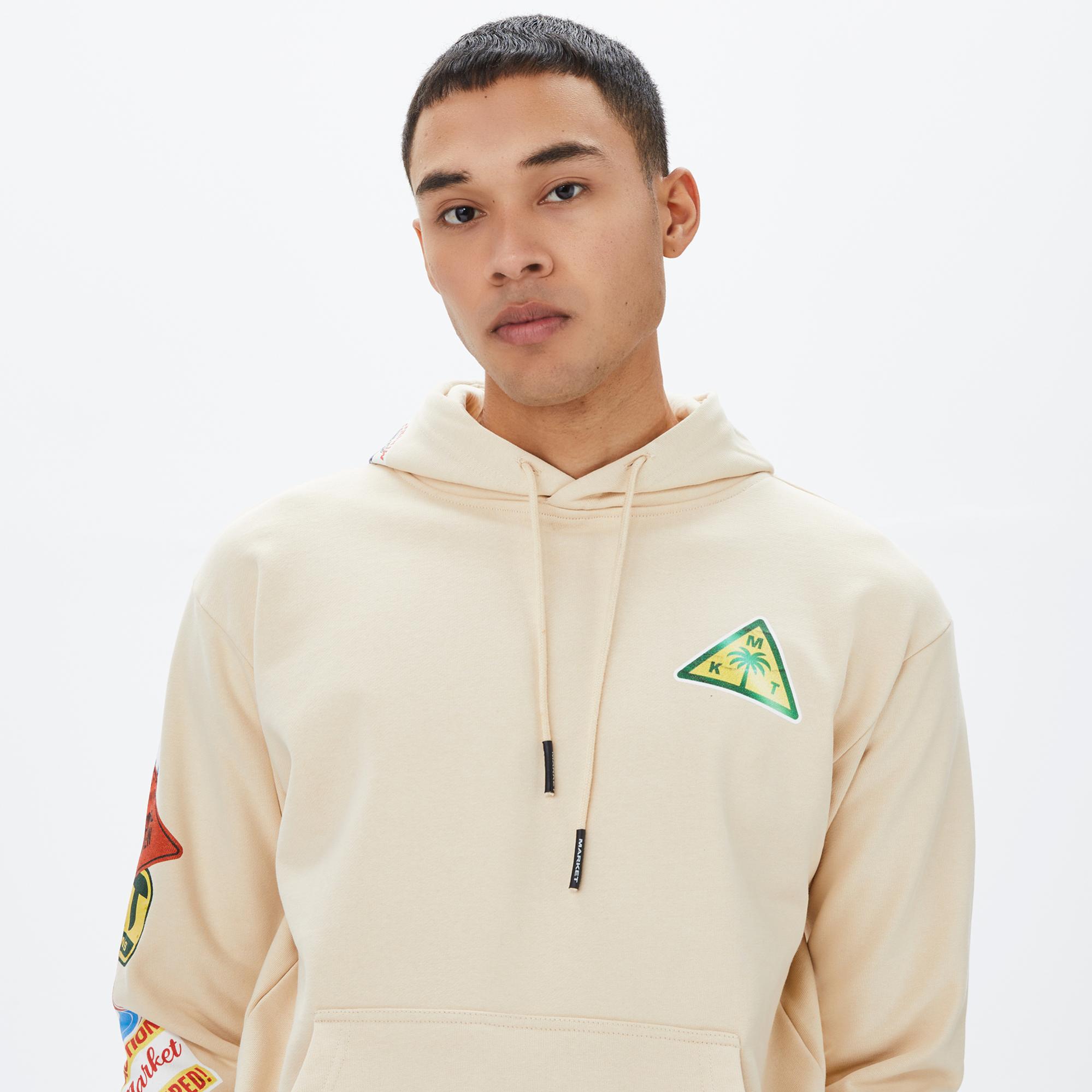 Market Hard Pullover Erkek Krem Hoodie