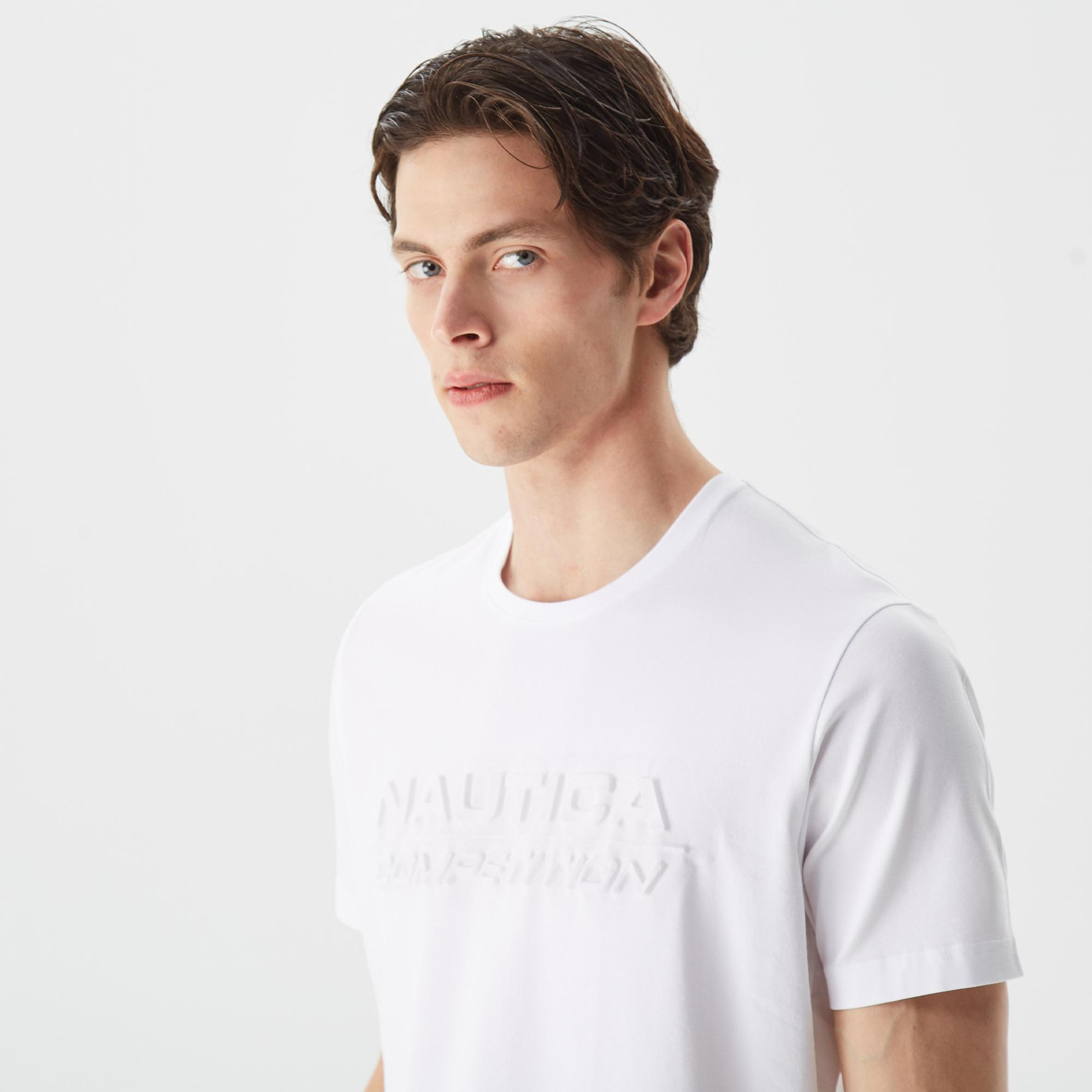 Nautica Erkek Beyaz Standart Fit T-Shirt