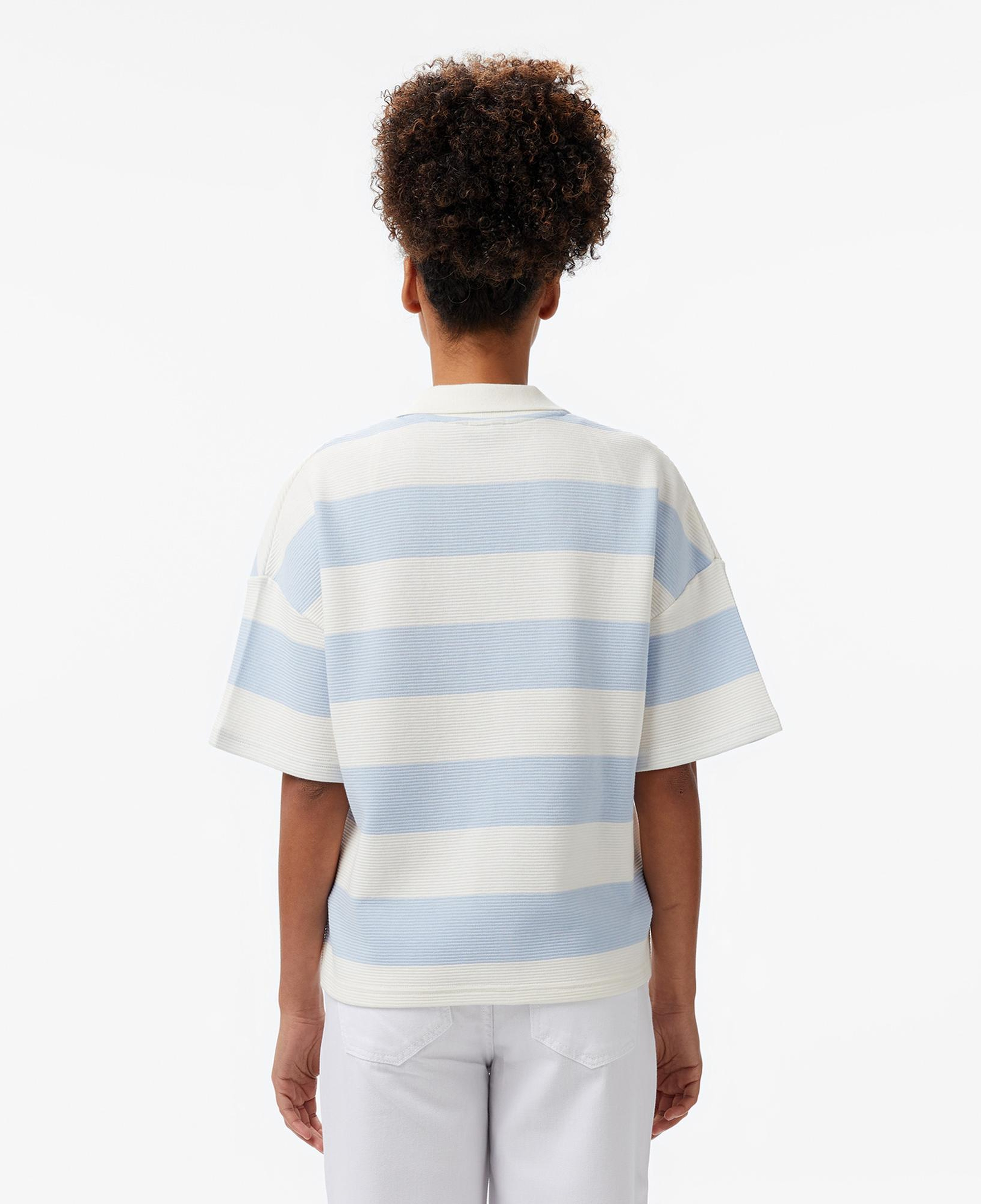 Nautica Kadın Mavi Regular Fit Çizgili Polo Yaka T-Shirt