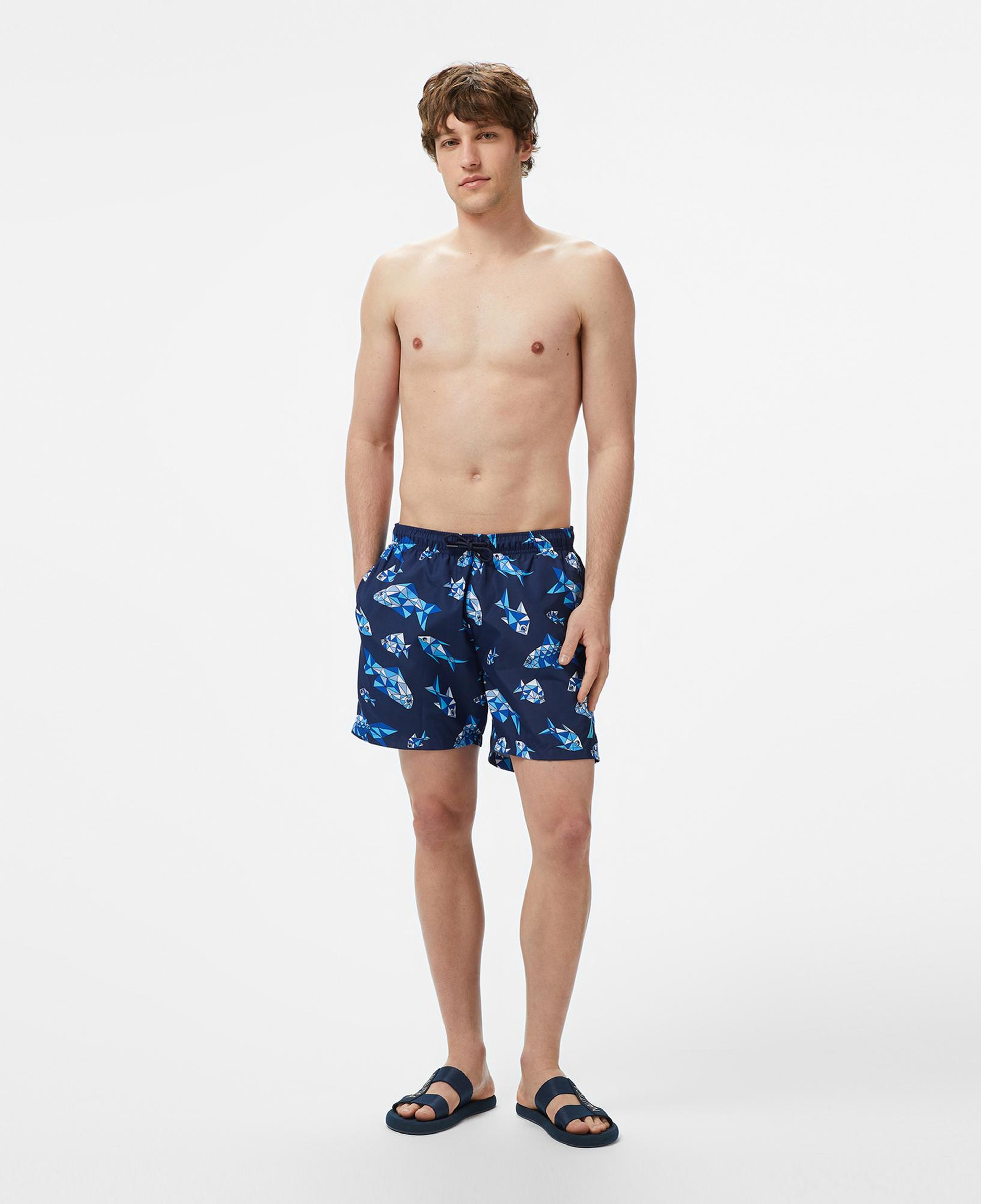 Nautica Erkek Lacivert Regular Fit Desenli Deniz Şortu