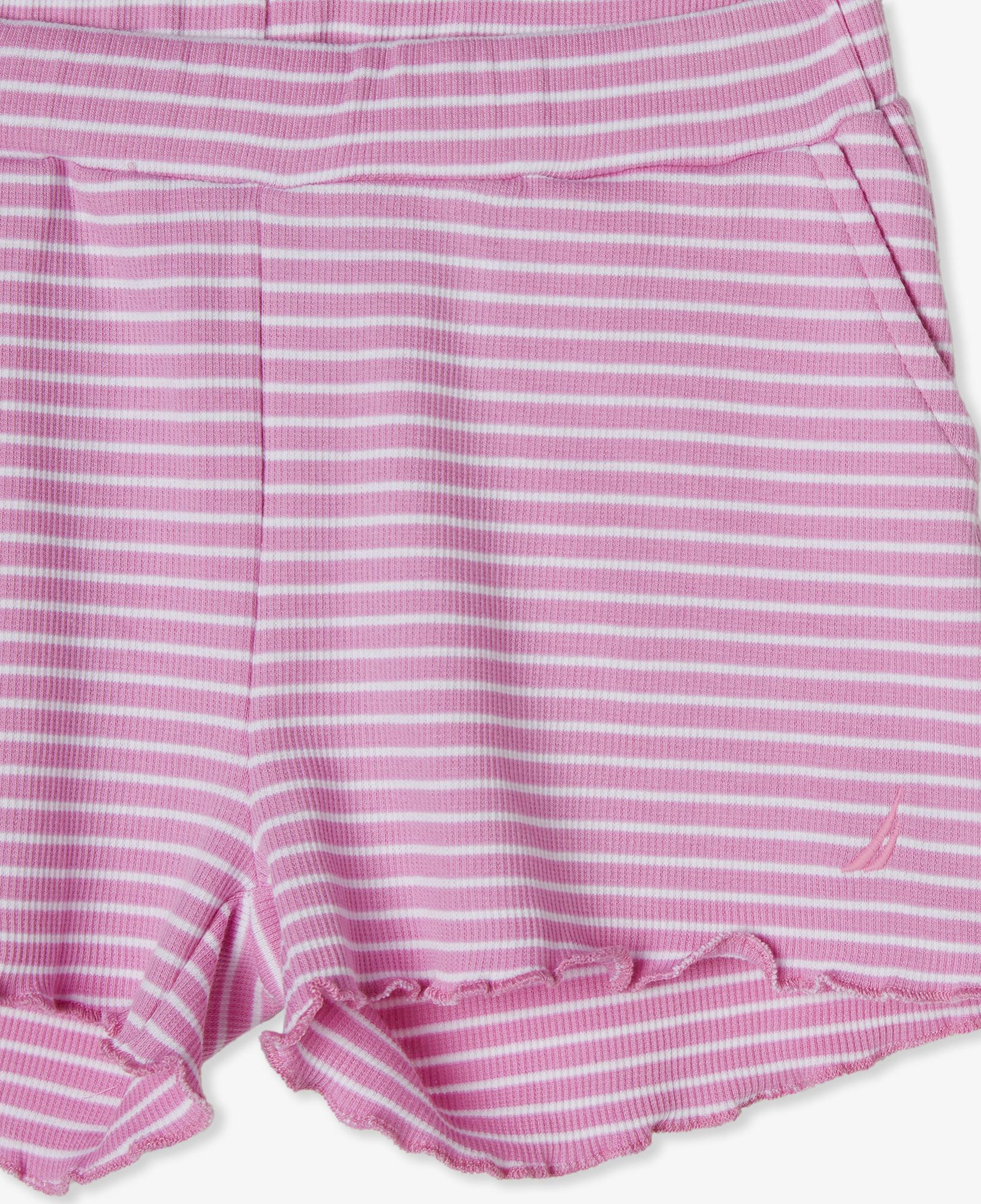 Nautica Kız Çocuk Pembe Relaxed Fit Çizgili Şort