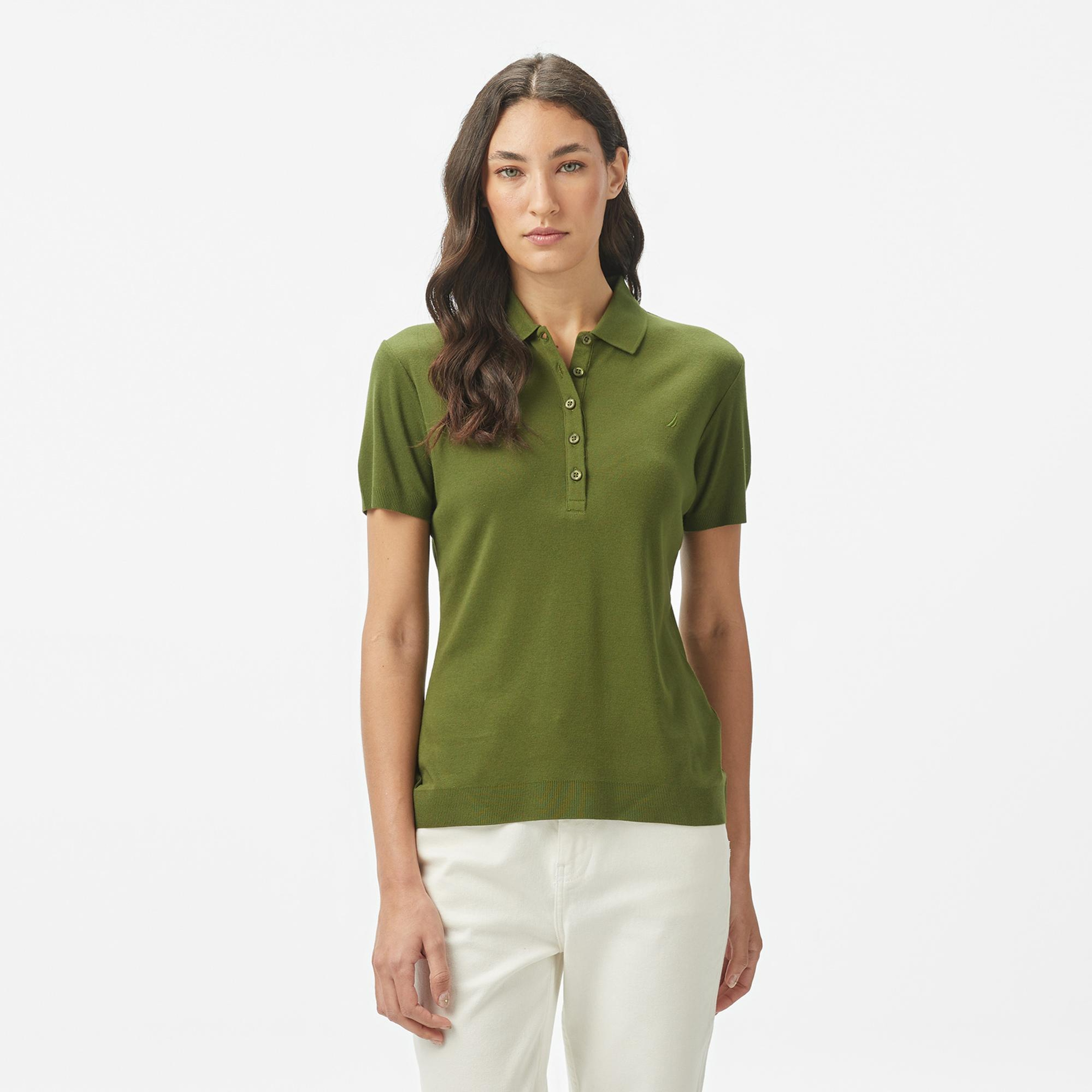 Nautica Kadın Yeşil Regular Fit Polo Yaka T-Shirt