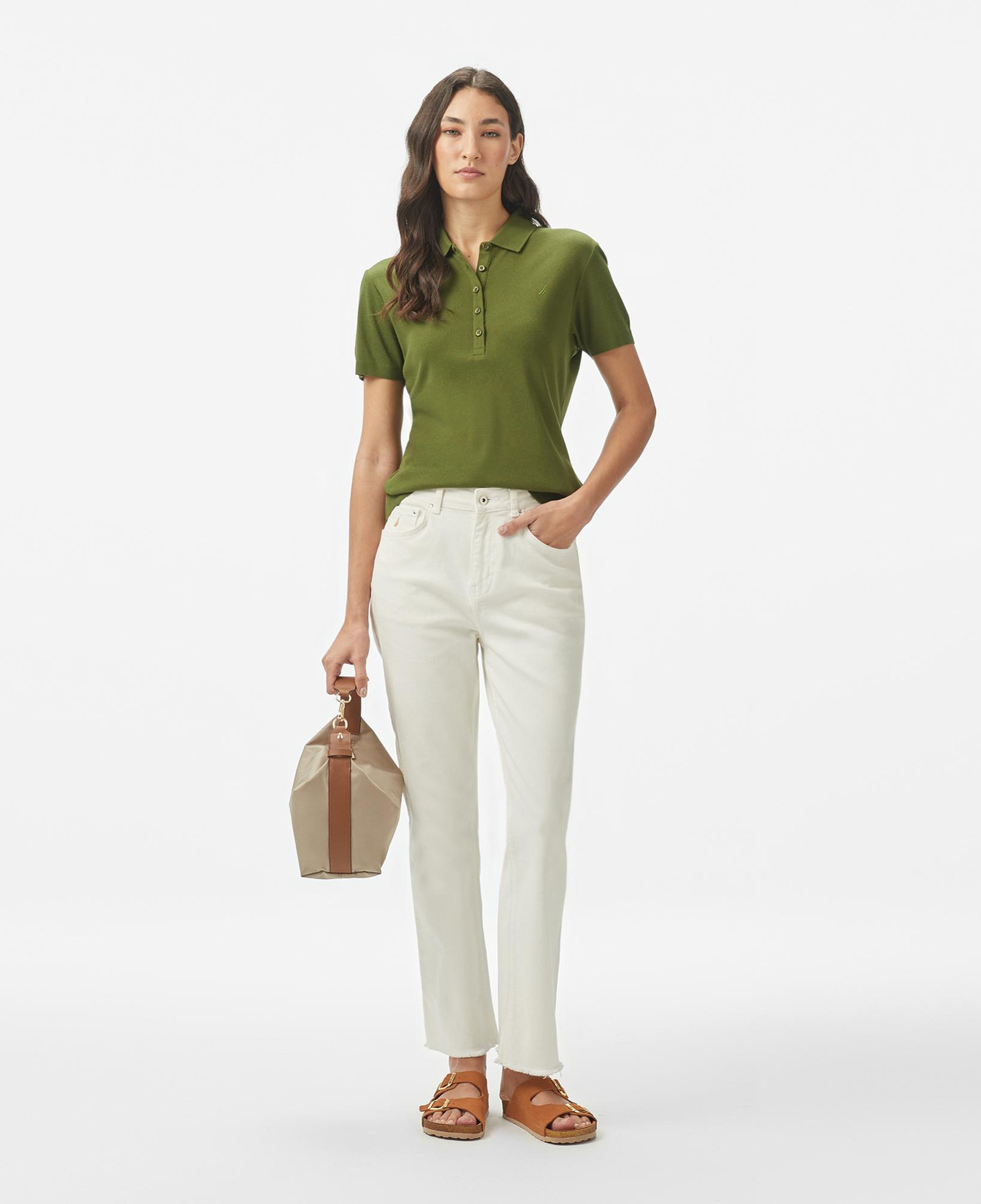 Nautica Kadın Yeşil Regular Fit Polo Yaka T-Shirt