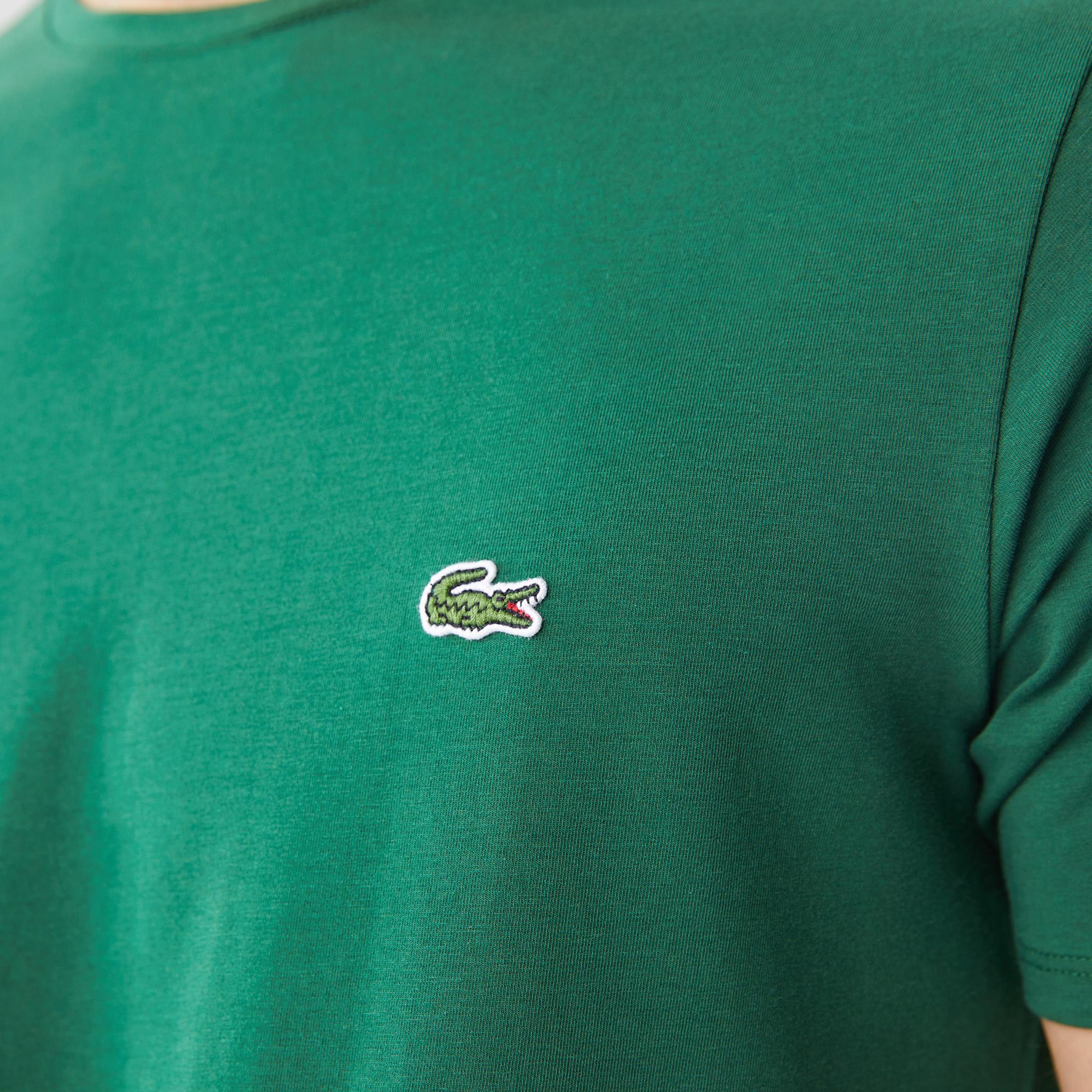 Lacoste Erkek Slim Fit Bisiklet Yaka Koyu Yeşil T-Shirt