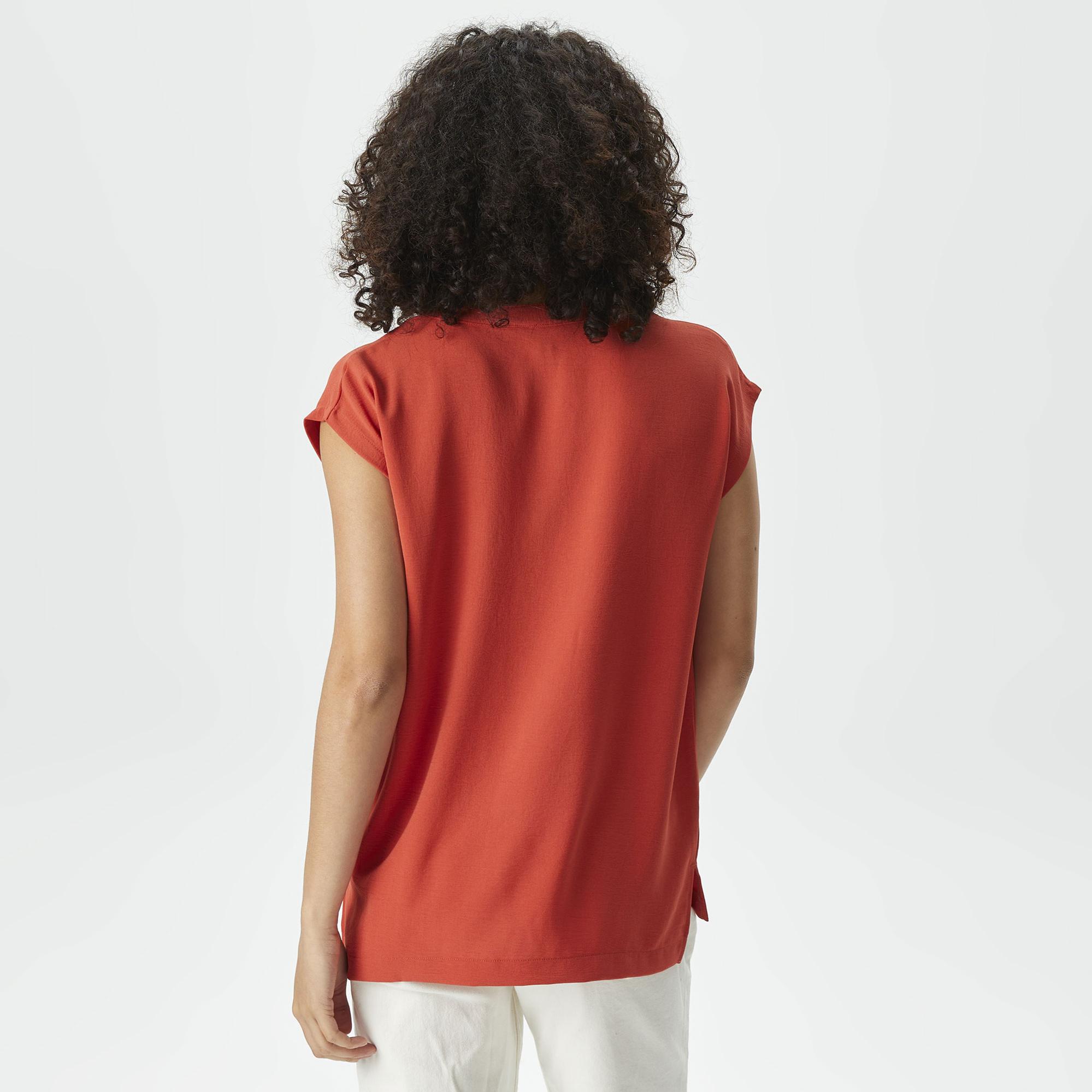 Nautica Kadın Kırmızı Relaxed Fit Bluz