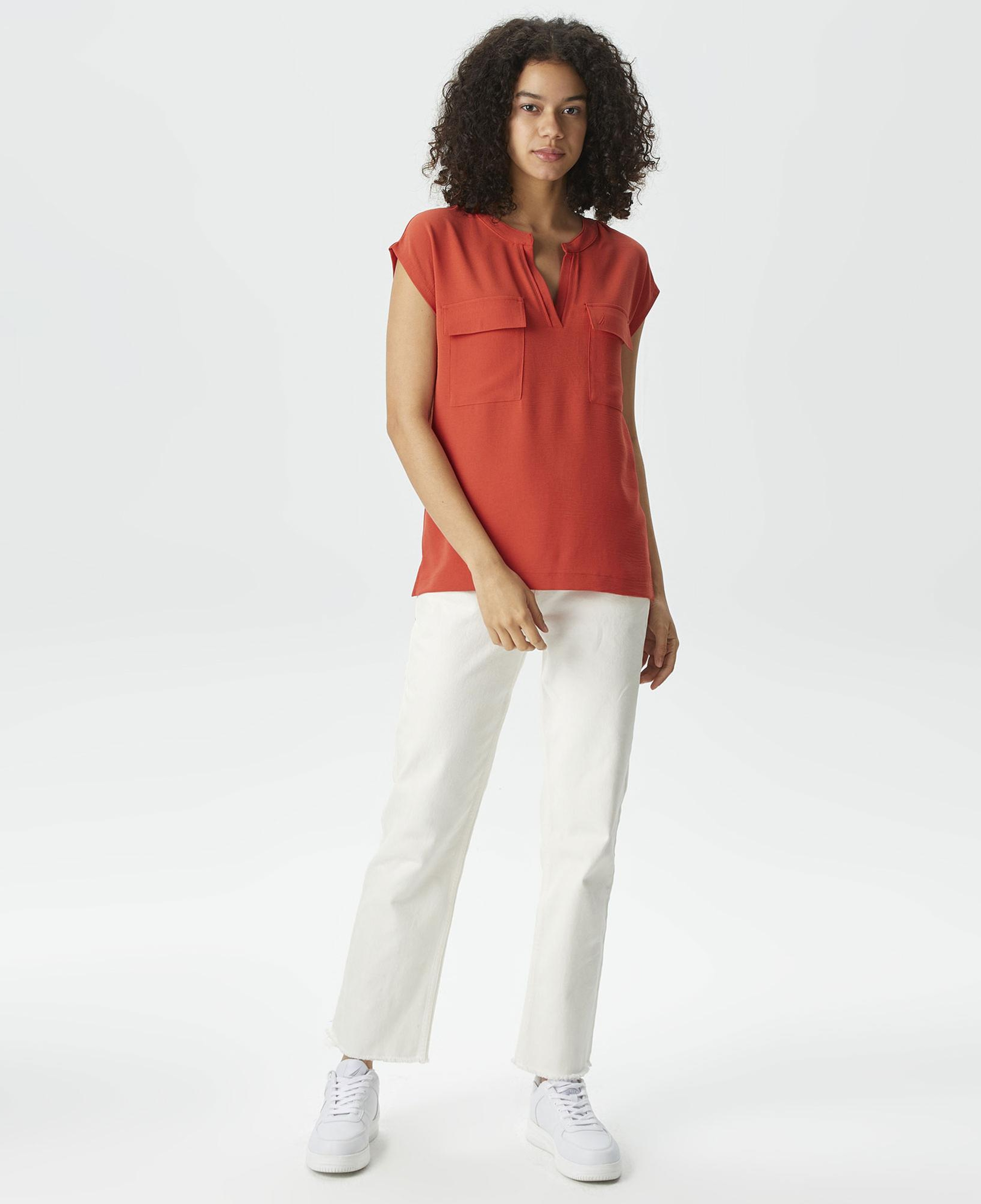 Nautica Kadın Kırmızı Relaxed Fit Bluz