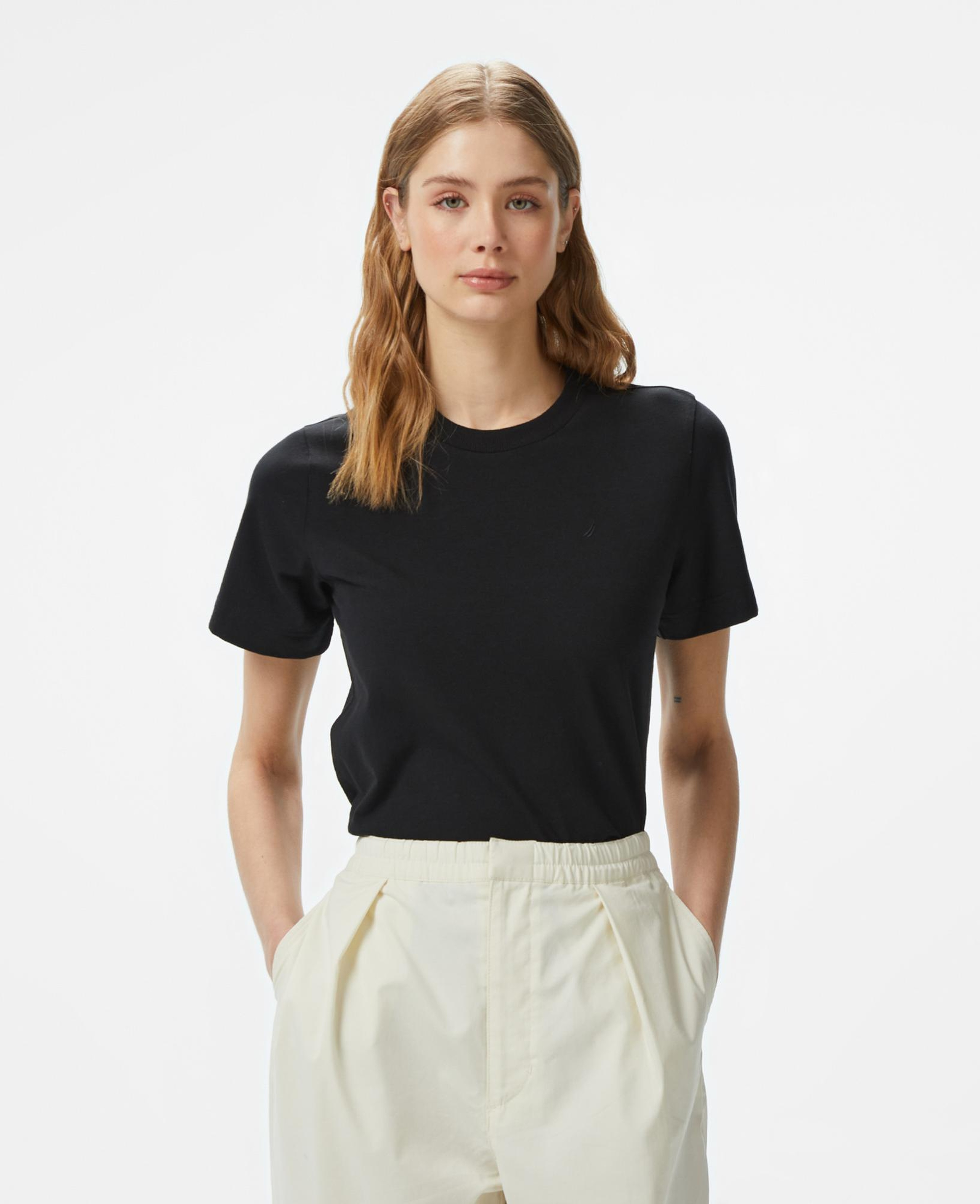 Nautica Kadın Siyah Regular Fit Kısa Kollu T-Shirt