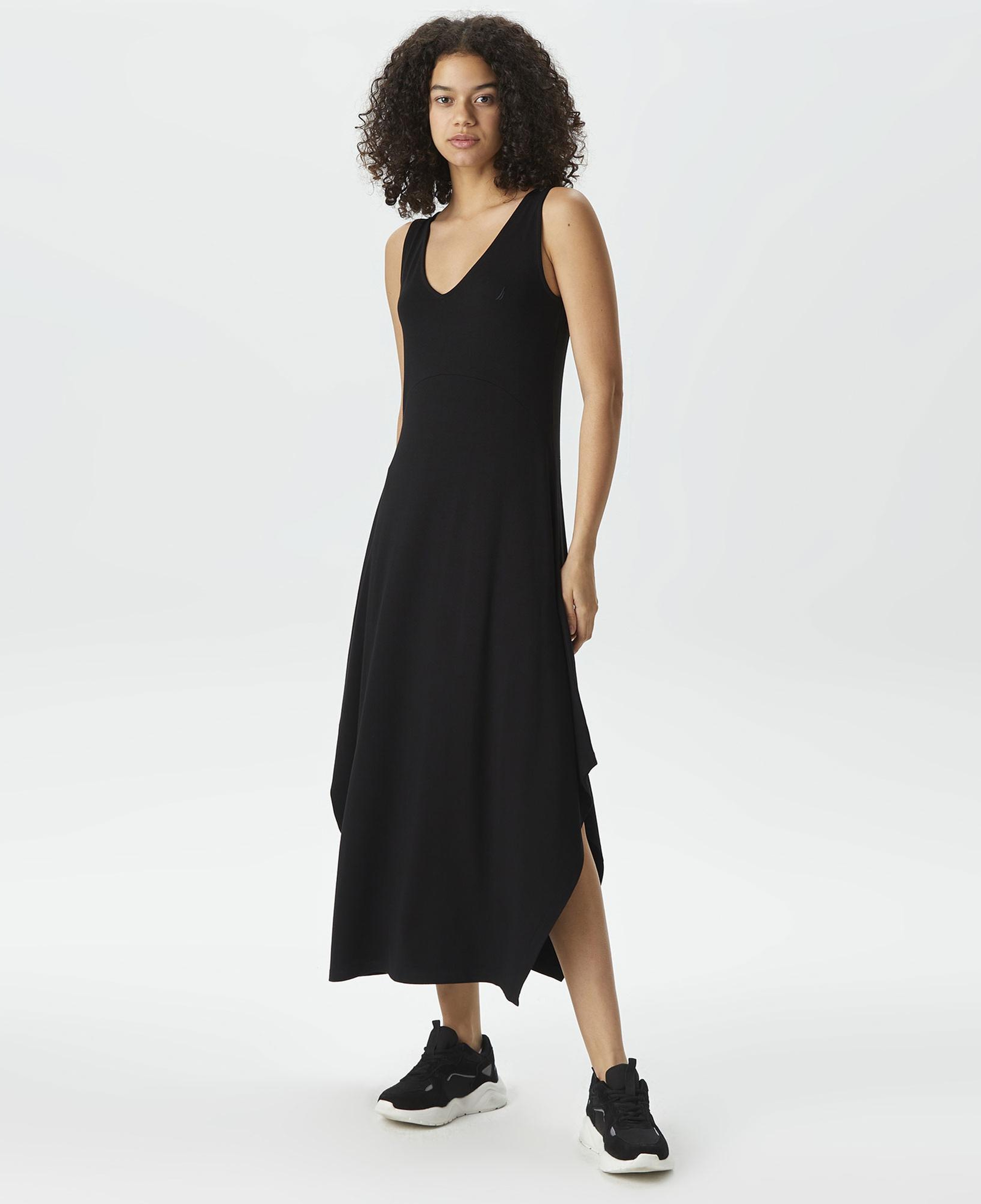 Nautica Kadın Siyah Relaxed Fit Askılı Elbise
