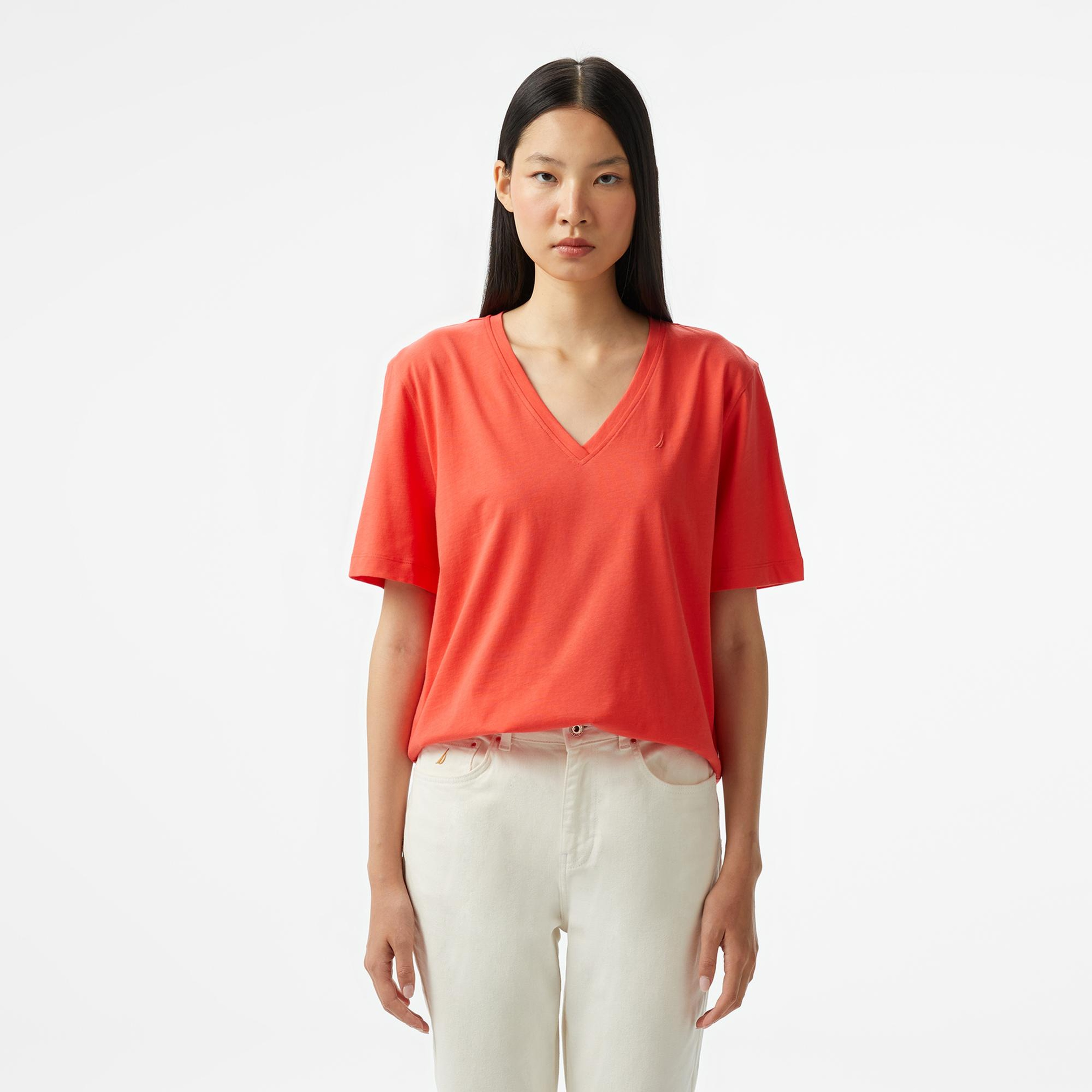 Nautica Kadın Kırmızı Regular Fit T-Shirt