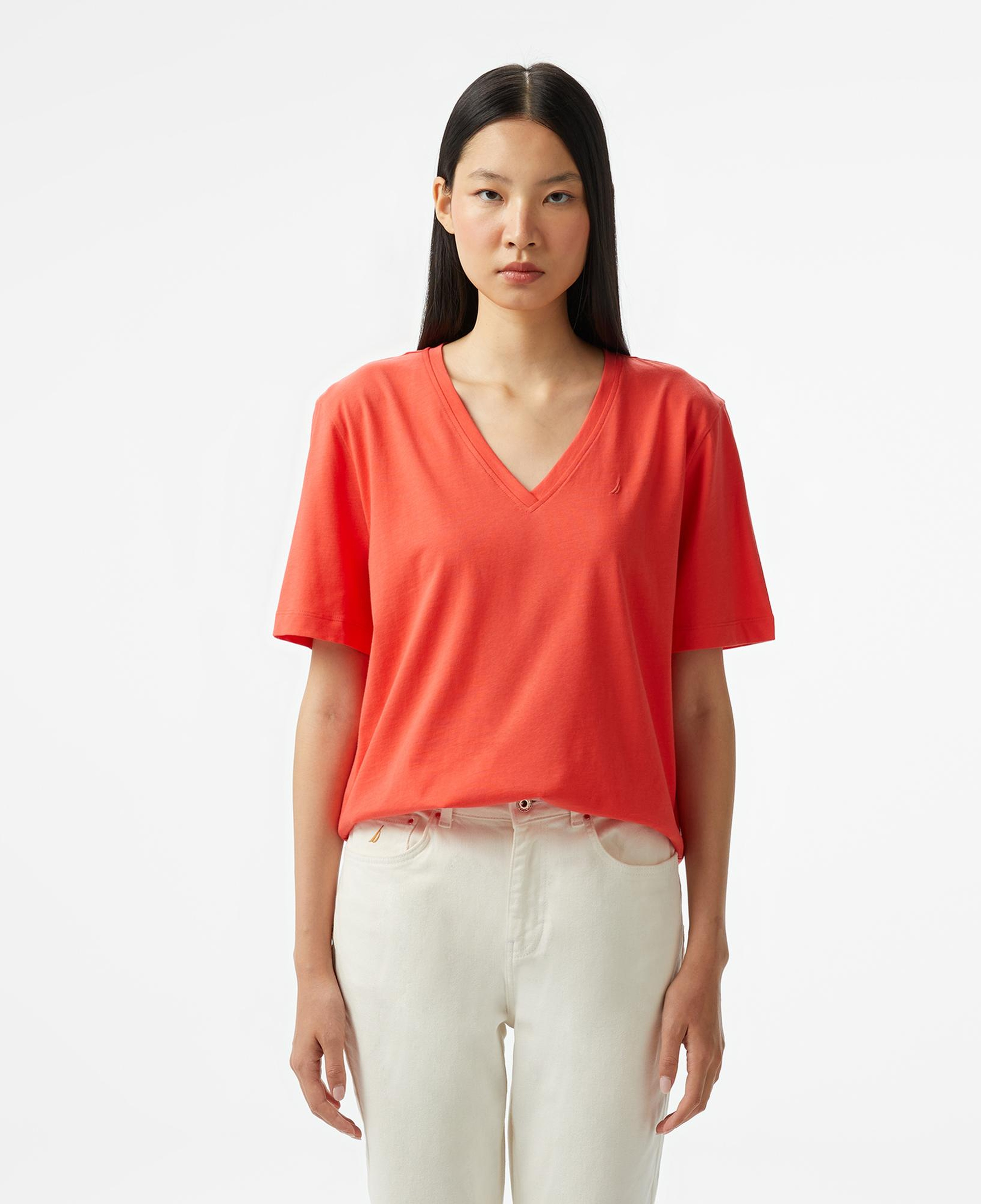 Nautica Kadın Kırmızı Regular Fit T-Shirt