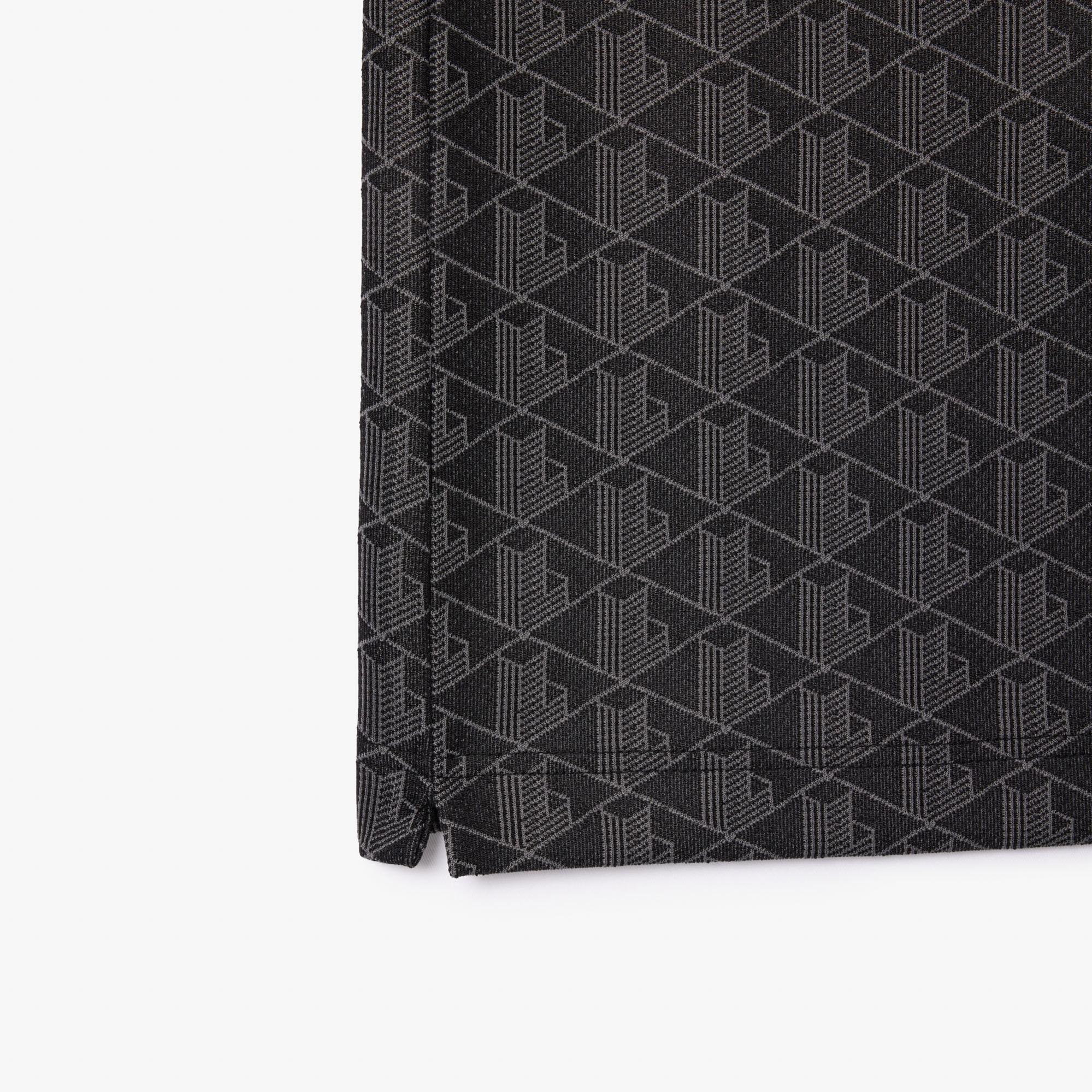 Lacoste Erkek Classic Fit Monogram Siyah Polo