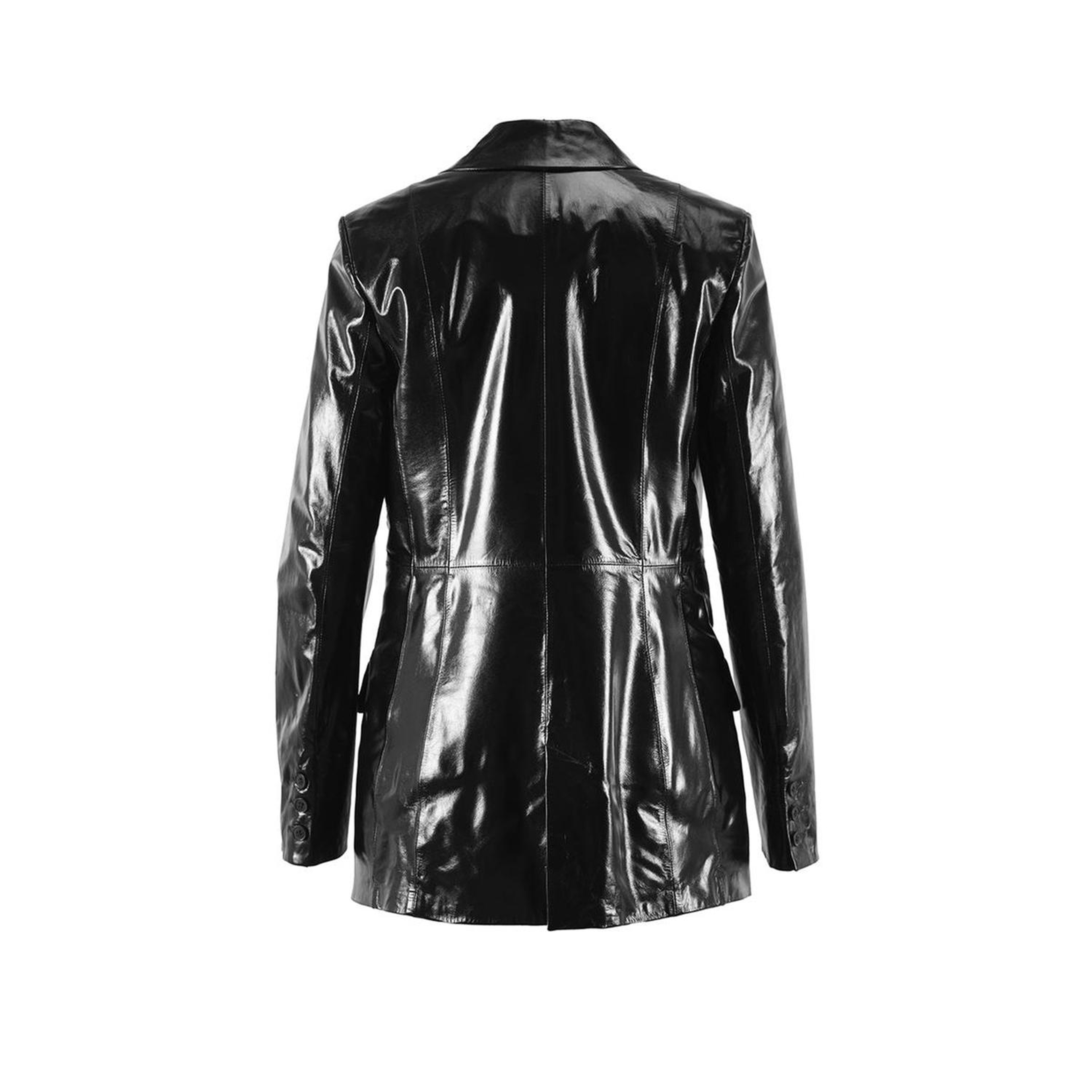 Siyah Kadın Blazer Deri Ceket