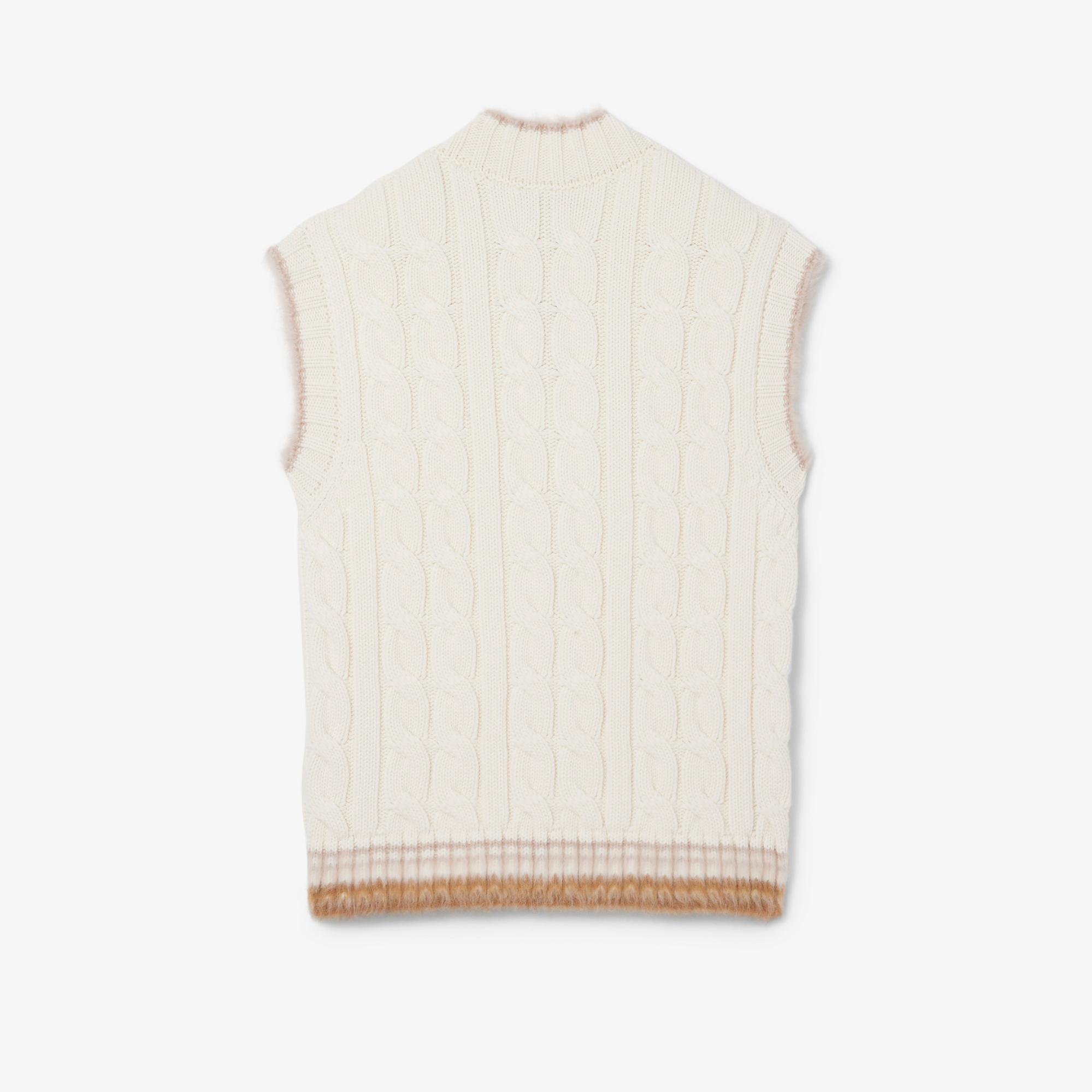 Lacoste Runway Erkek Regular Fit V Yaka Yün Beyaz Süveter