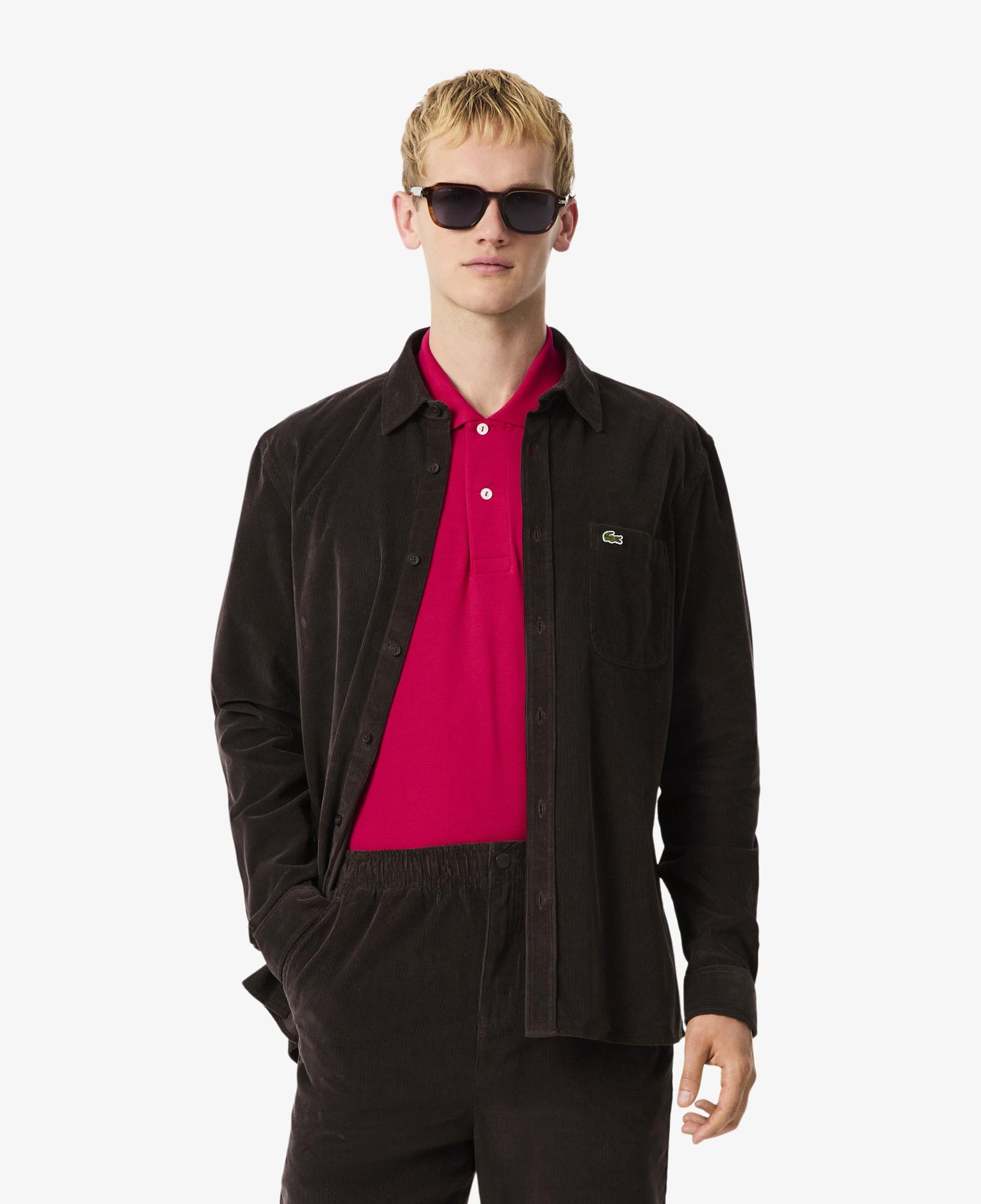 Lacoste Erkek Regular Fit Kadife Kahverengi Gömlek