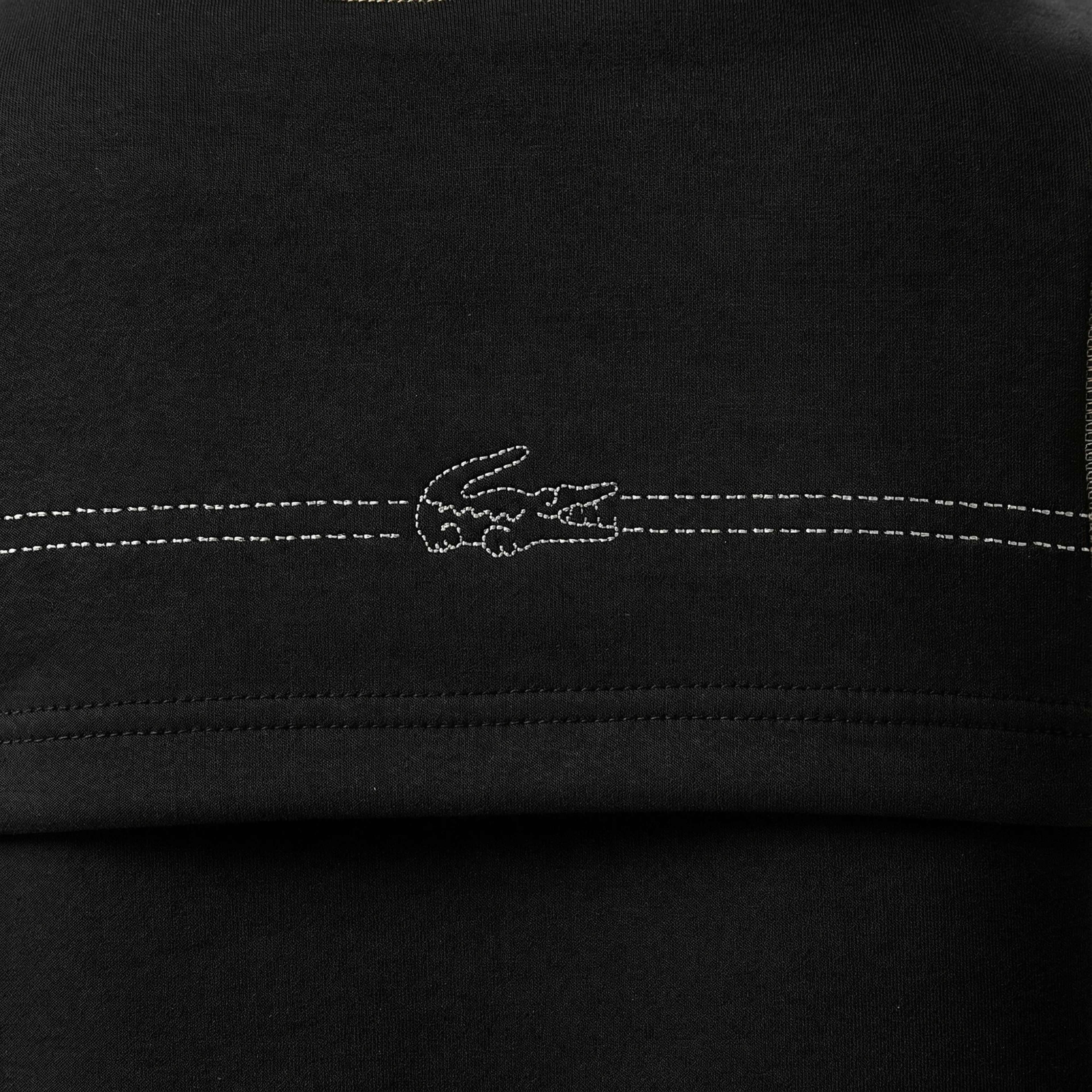 Lacoste Kadın Relaxed Fit Kolsuz Bisiklet Yaka Siyah Elbise