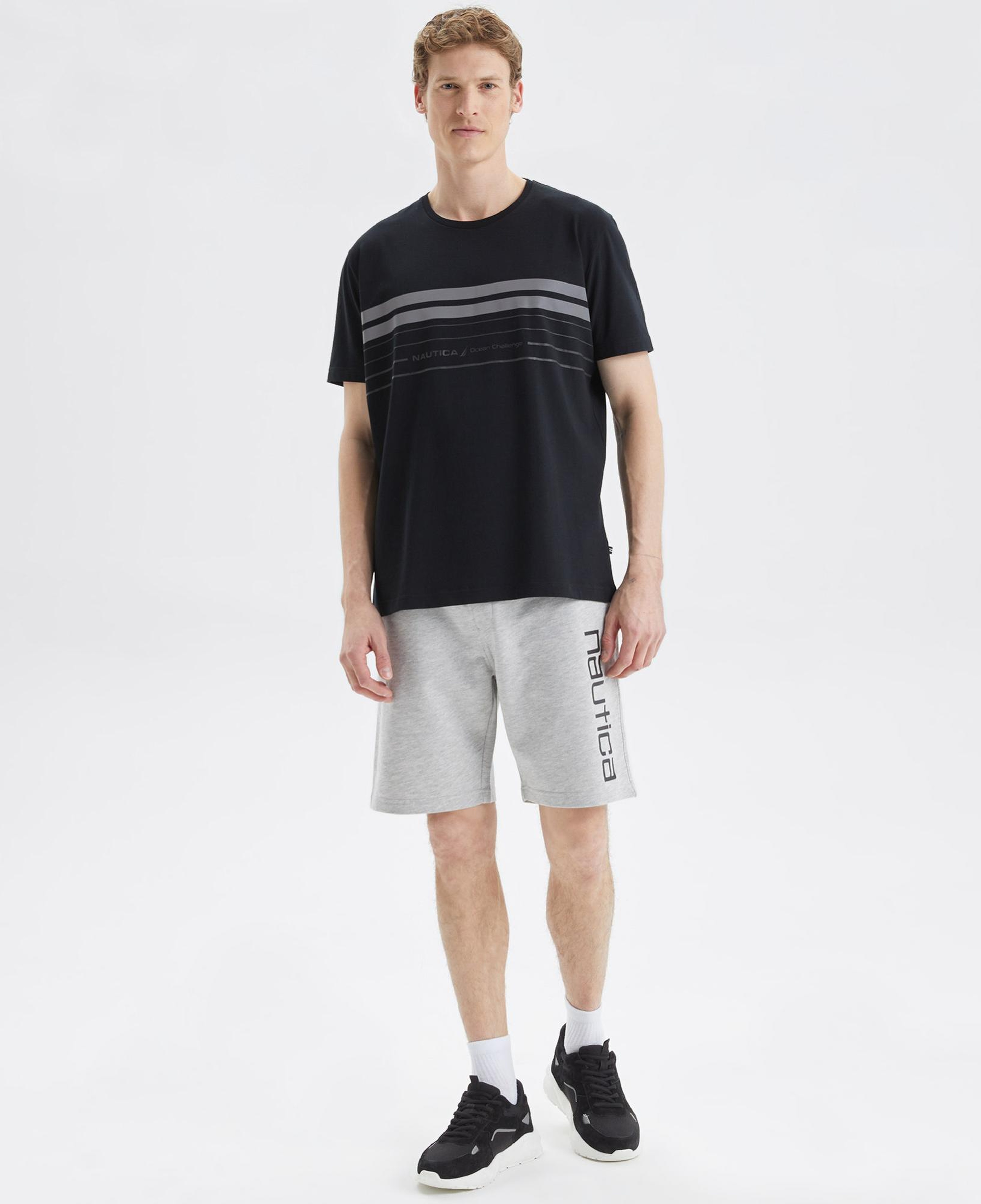 Nautica Erkek Siyah Standart Fit Çizgili T-Shirt