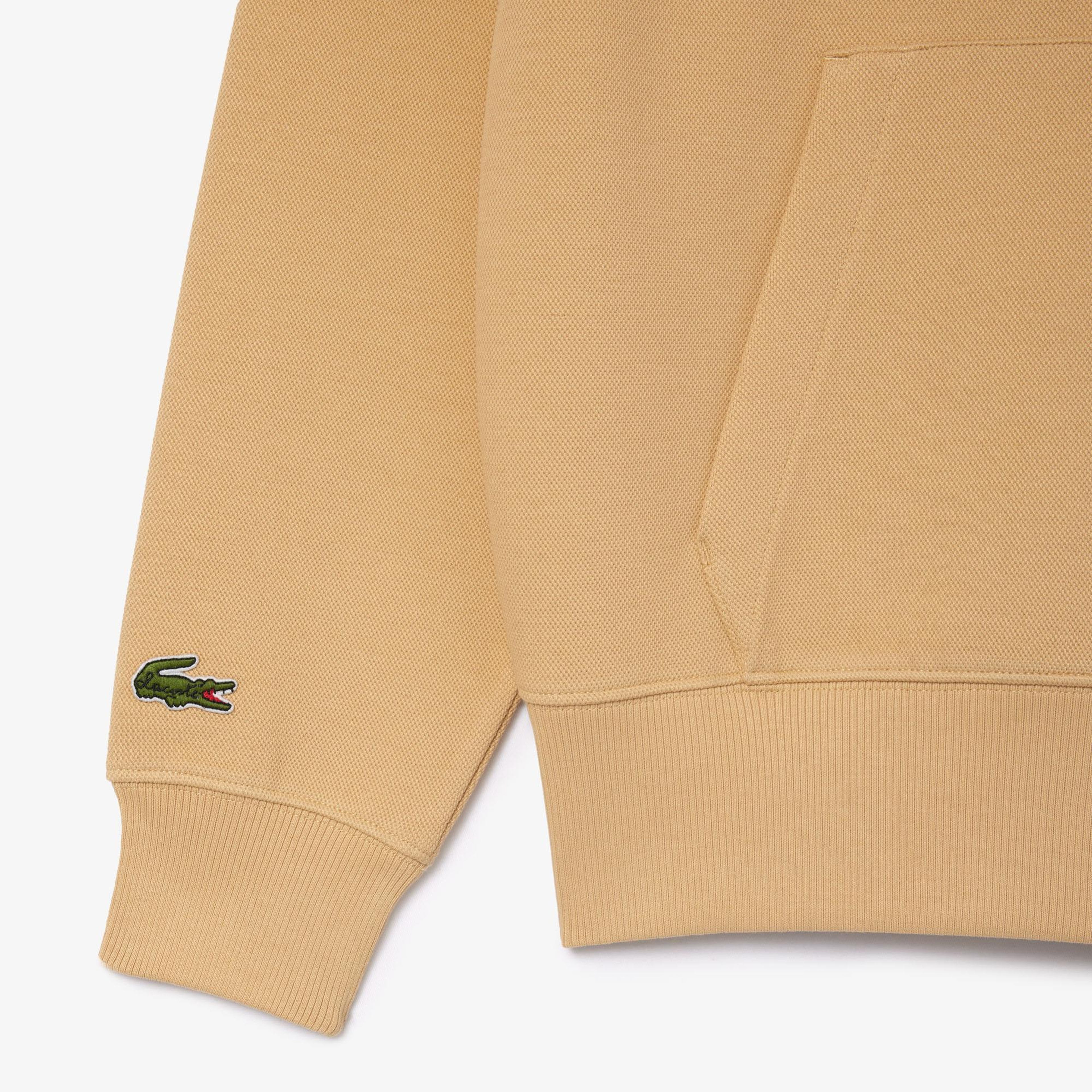 Lacoste Classic Unisex Relaxed Fit Bej Hoodie
